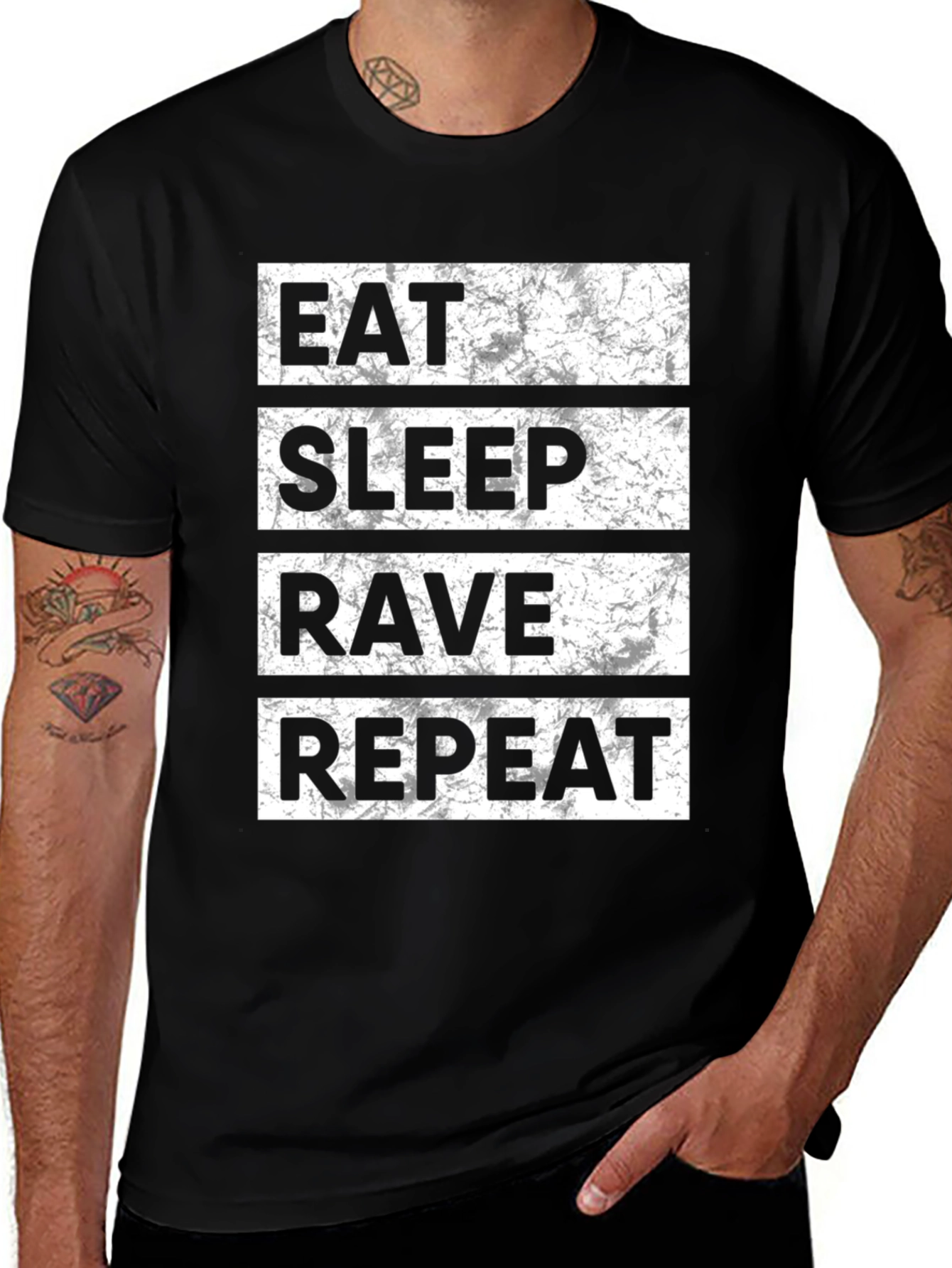 Variant 9 of Eat Sleep Rave Repeat Black T-Shirt
