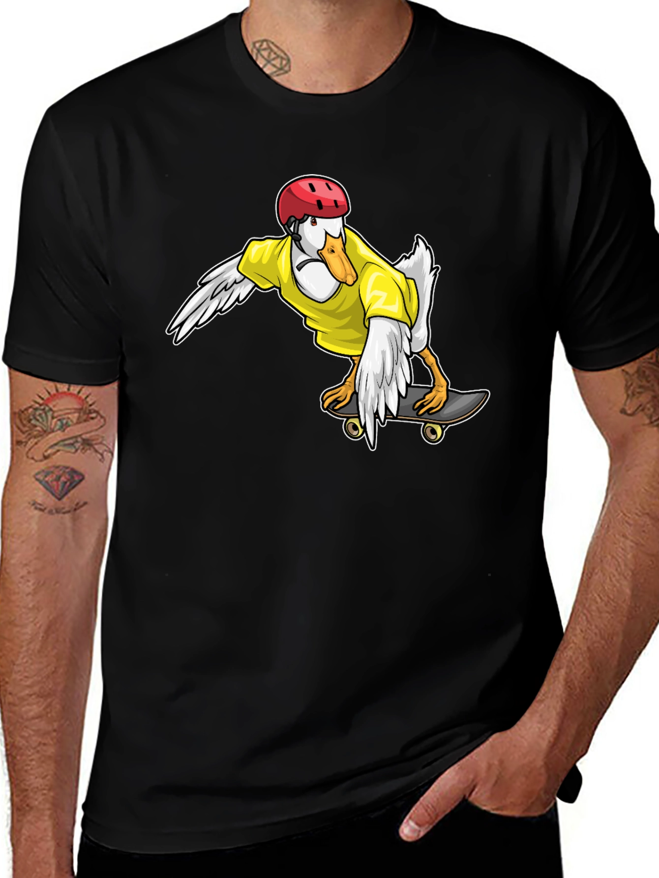 Variant 29 of Skateboarding Duck Graphic Tee