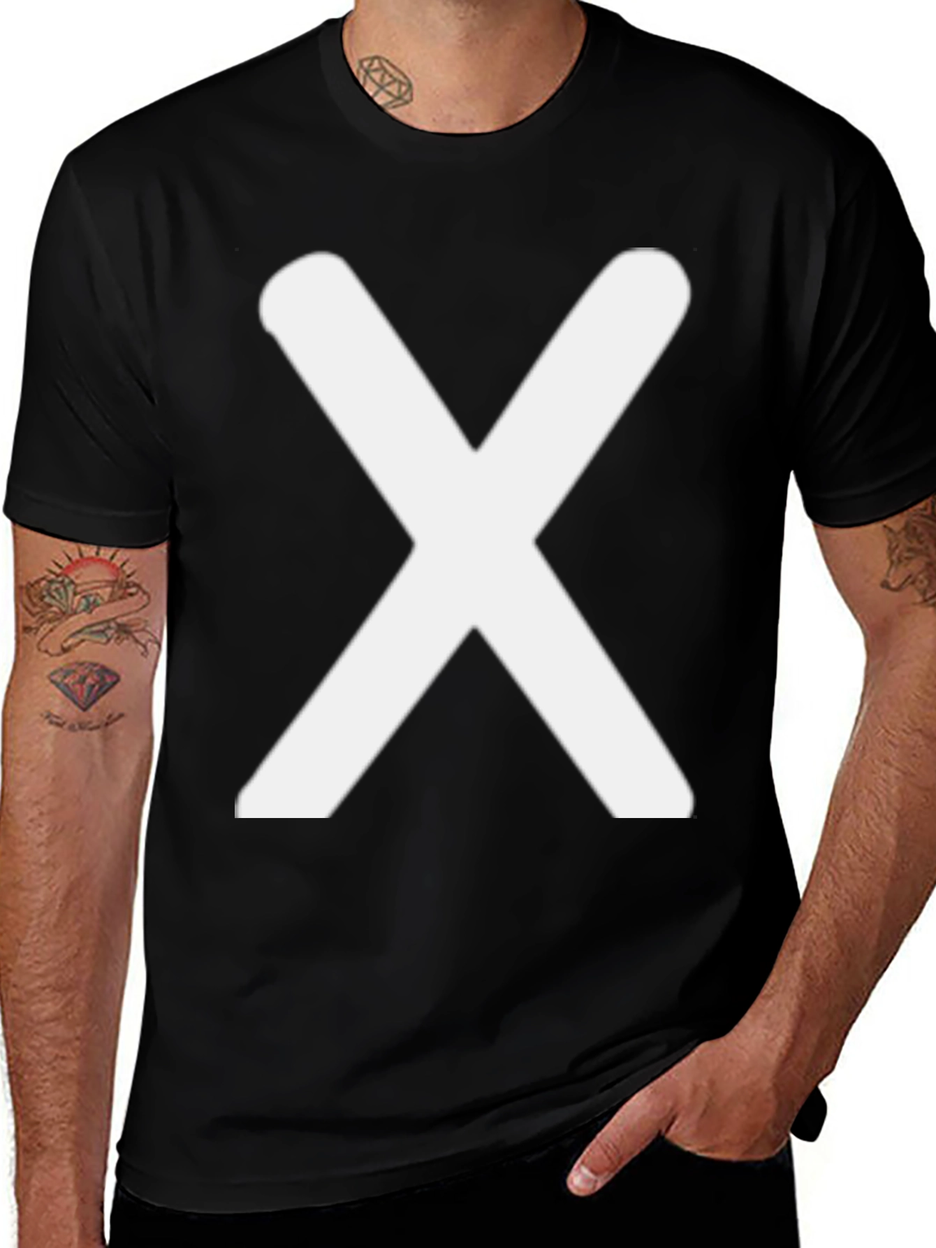Variant 23 of Bold X Graphic Tee - Classic Crew Neck