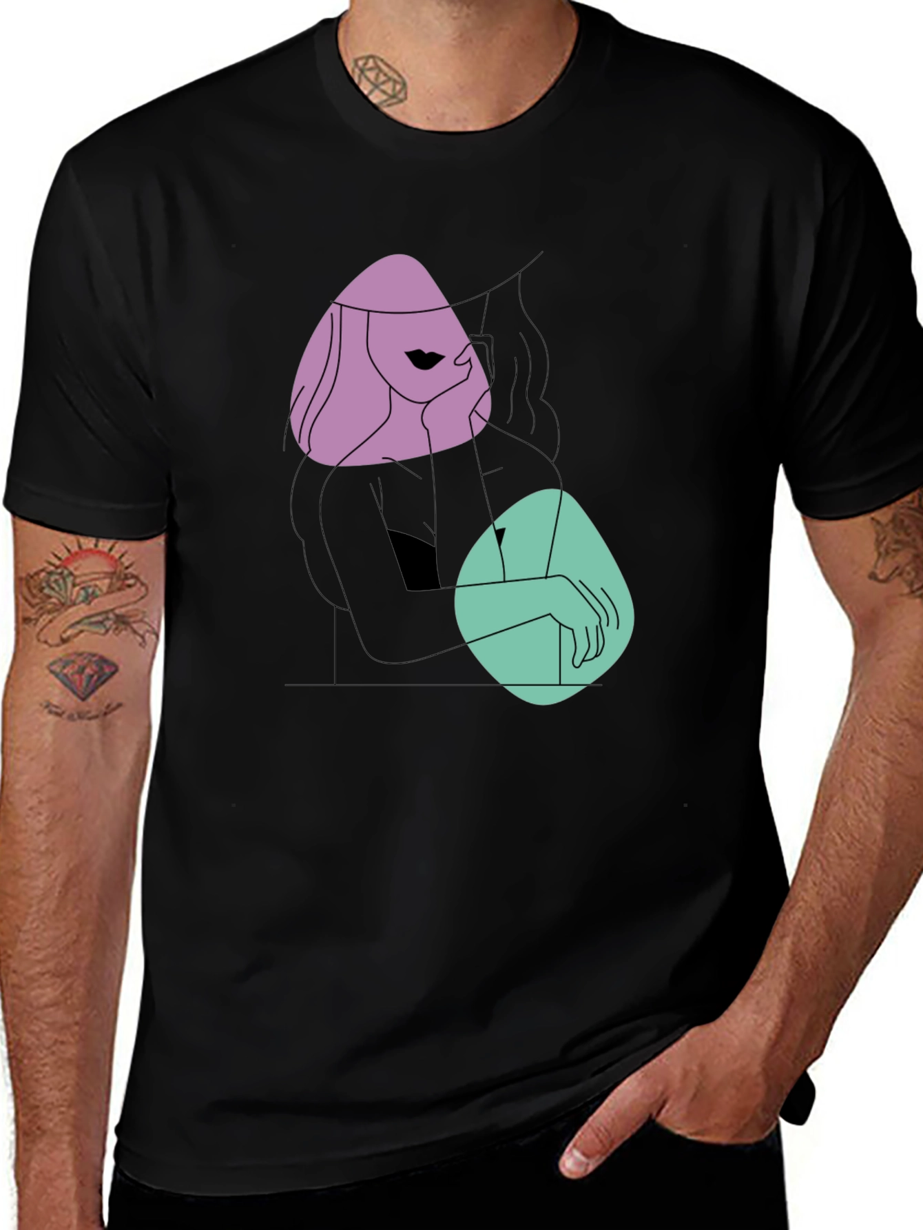 Variant 22 of Abstract Woman Graphic Tee - Stylish Minimalist Design