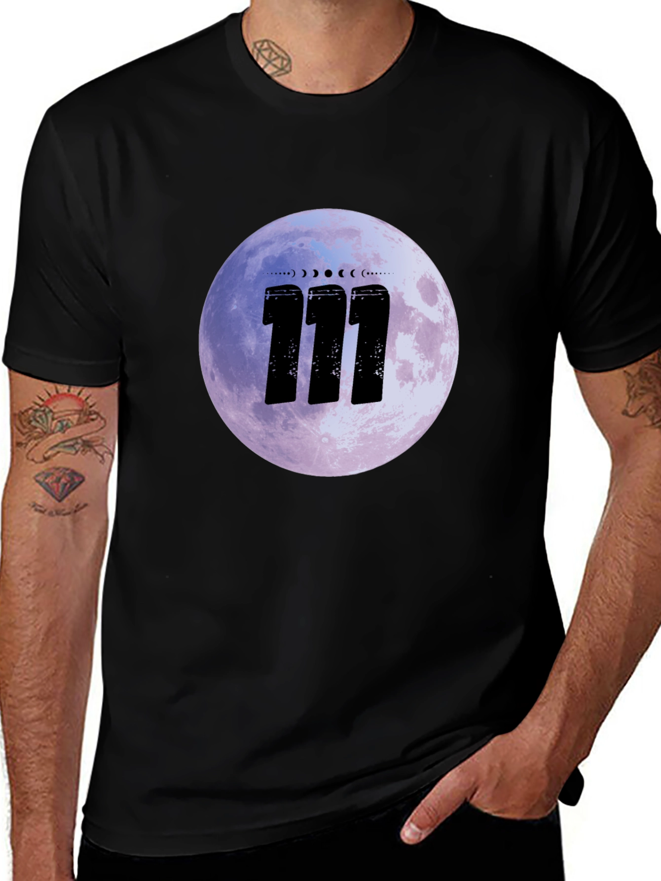 Variant 17 of Mystic Moon 111 Graphic Tee - Black