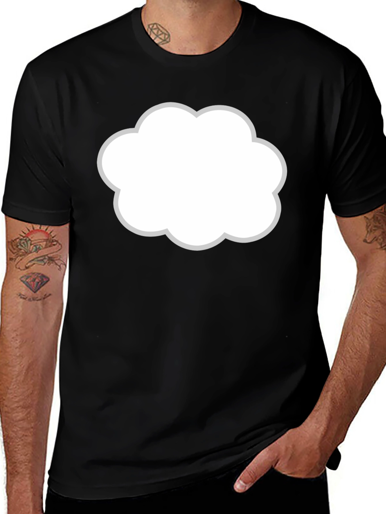 Variant 18 of Cloud Graphic Black T-Shirt - Stylish Comfort