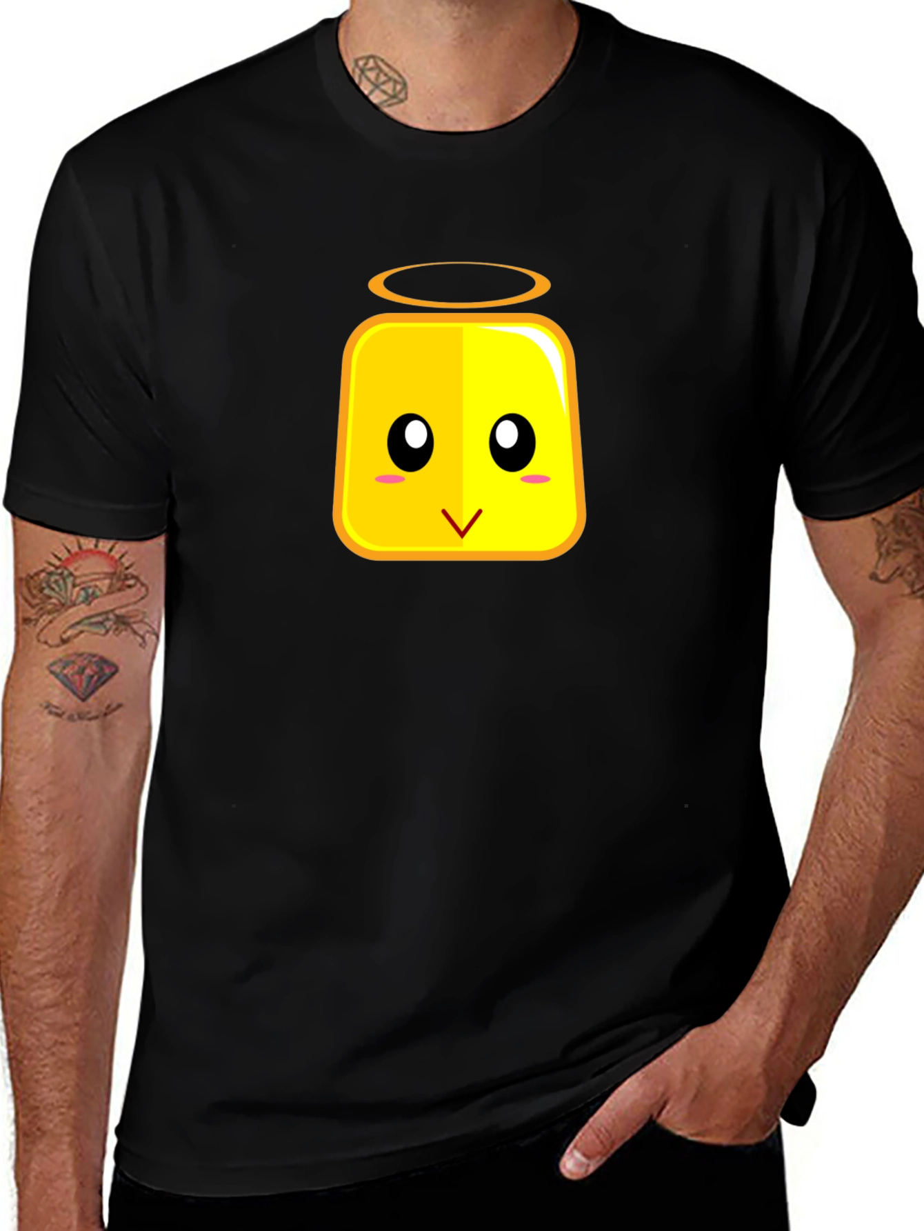 Variant 9 of Angel Emoji Graphic Tee - Black