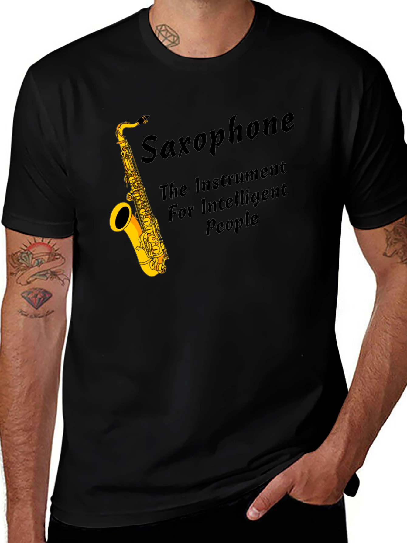 Variant 27 of Saxophone Instrument T-Shirt - Intelligent People