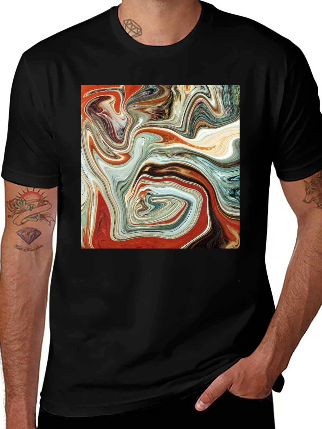Variant 4 of Abstract Art Swirl T-Shirt - Modern Graphic Tee