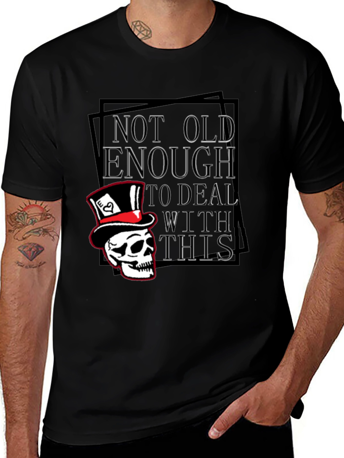 Variant 12 of Not Old Enough Skull Graphic T-Shirt