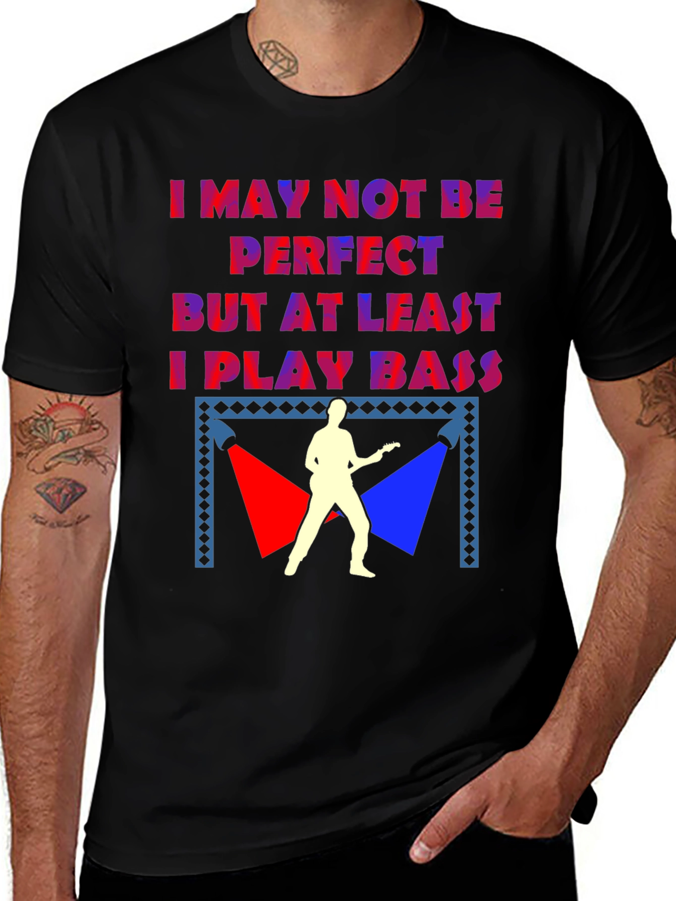 Variant 16 of I Play Bass Black Graphic T-Shirt