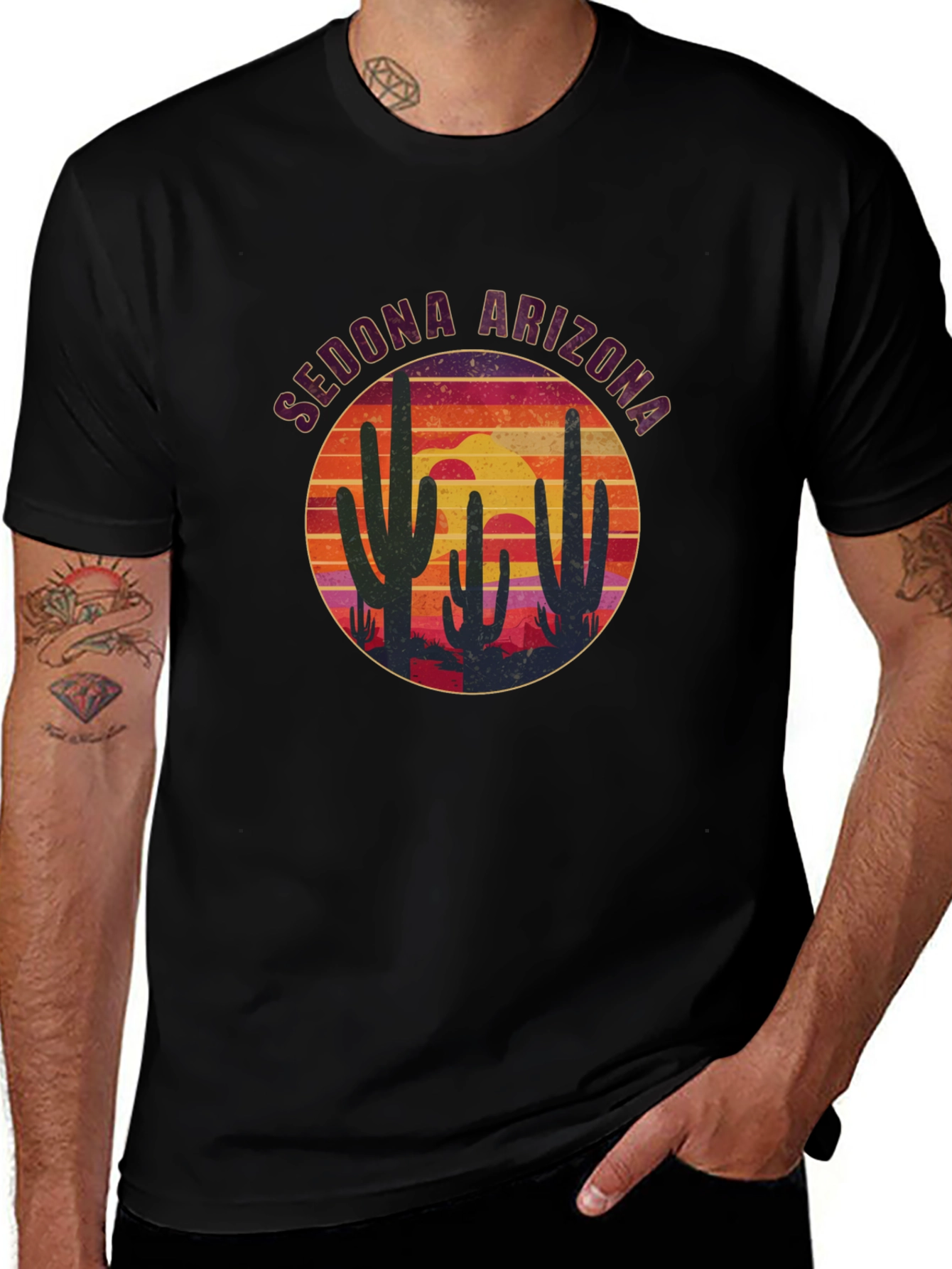 Sedona Arizona Cactus Sunset T-Shirt