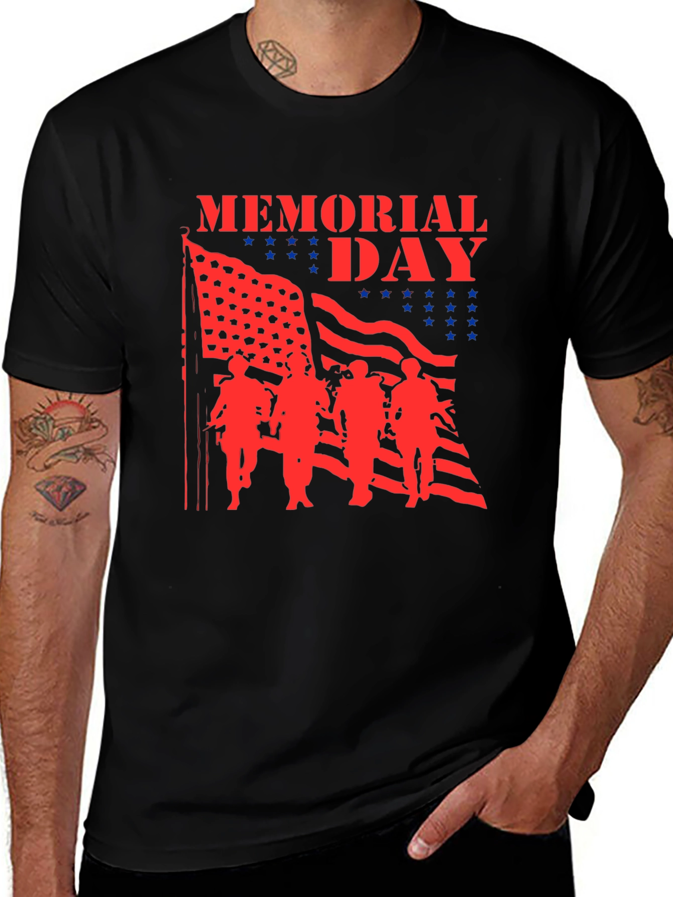 Memorial Day Graphic T-Shirt - Patriotic Design