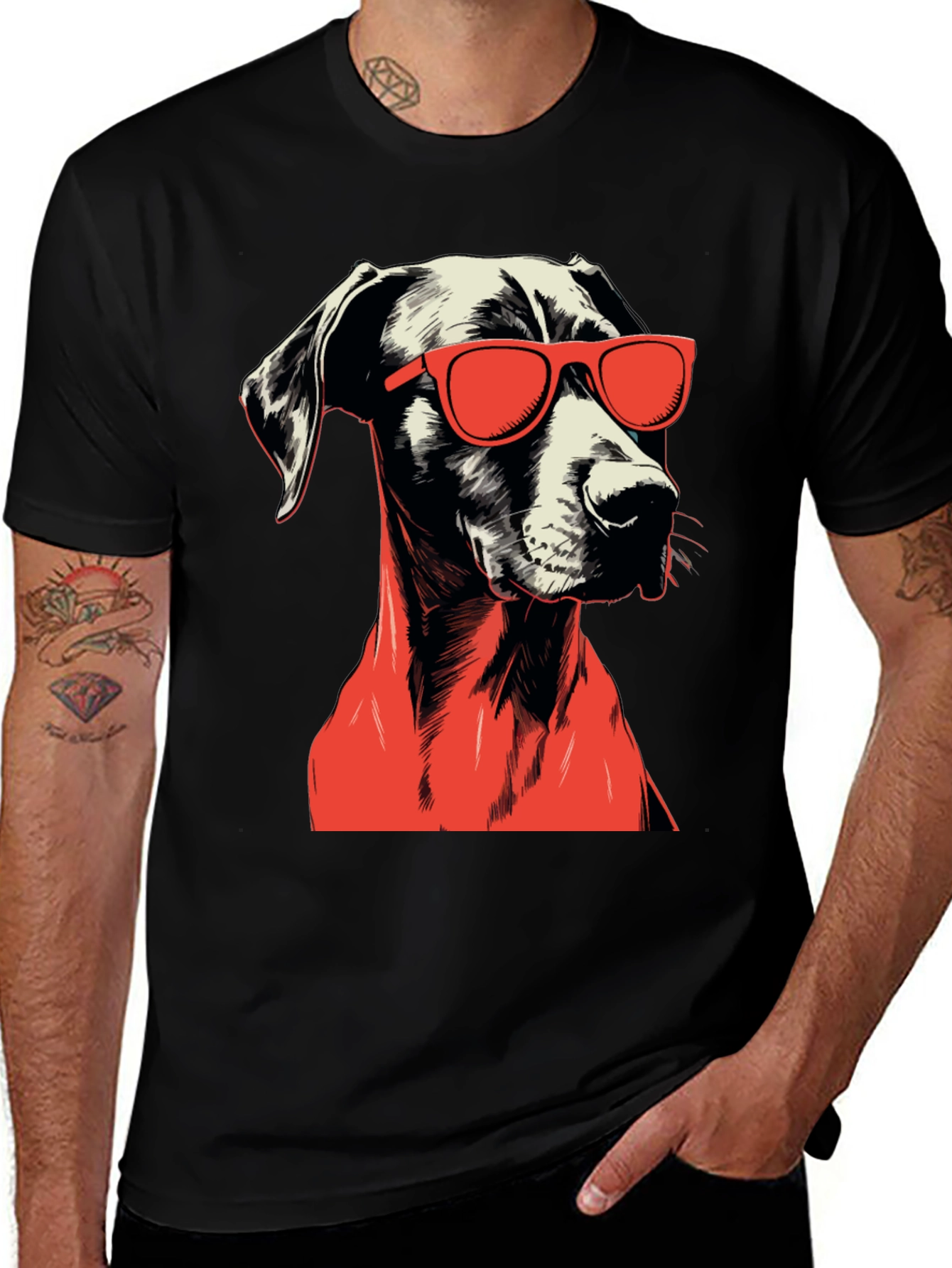 Variant 12 of Cool Dog Graphic Tee - Black