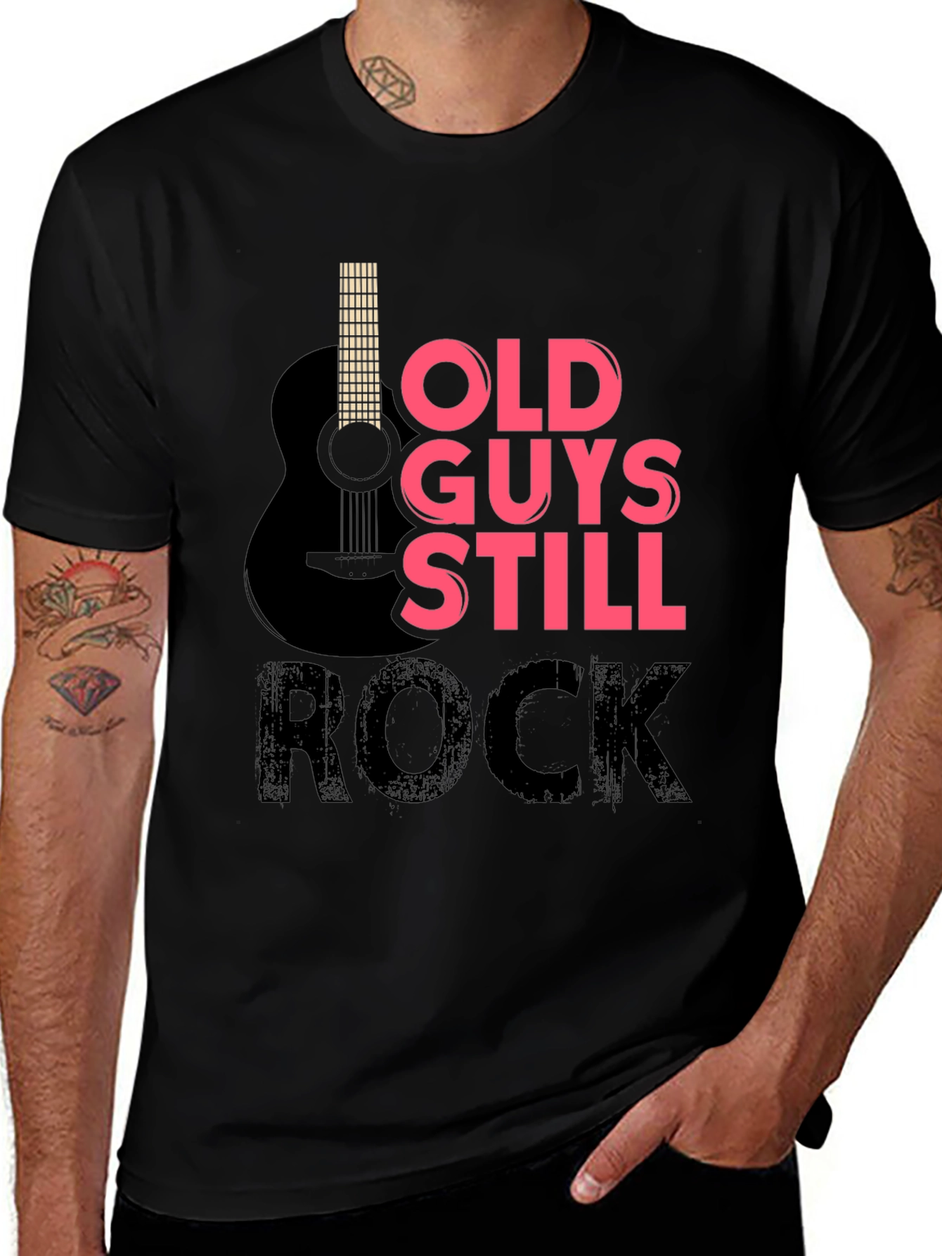 Variant 5 of Old Guys Still Rock T-Shirt - Guitar Design