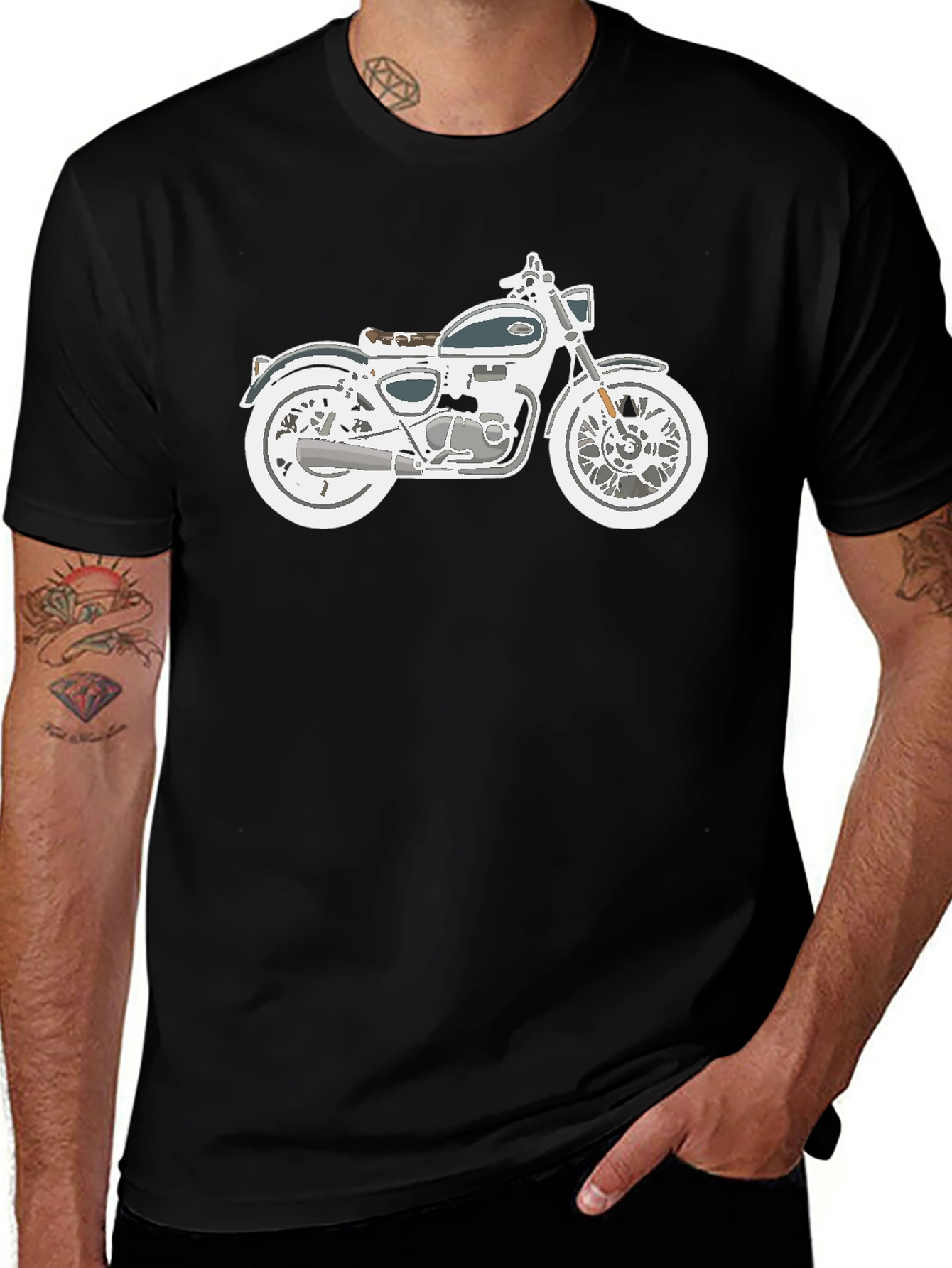 Variant 7 of Motorcycle Graphic T-Shirt - Classic Bike Tee