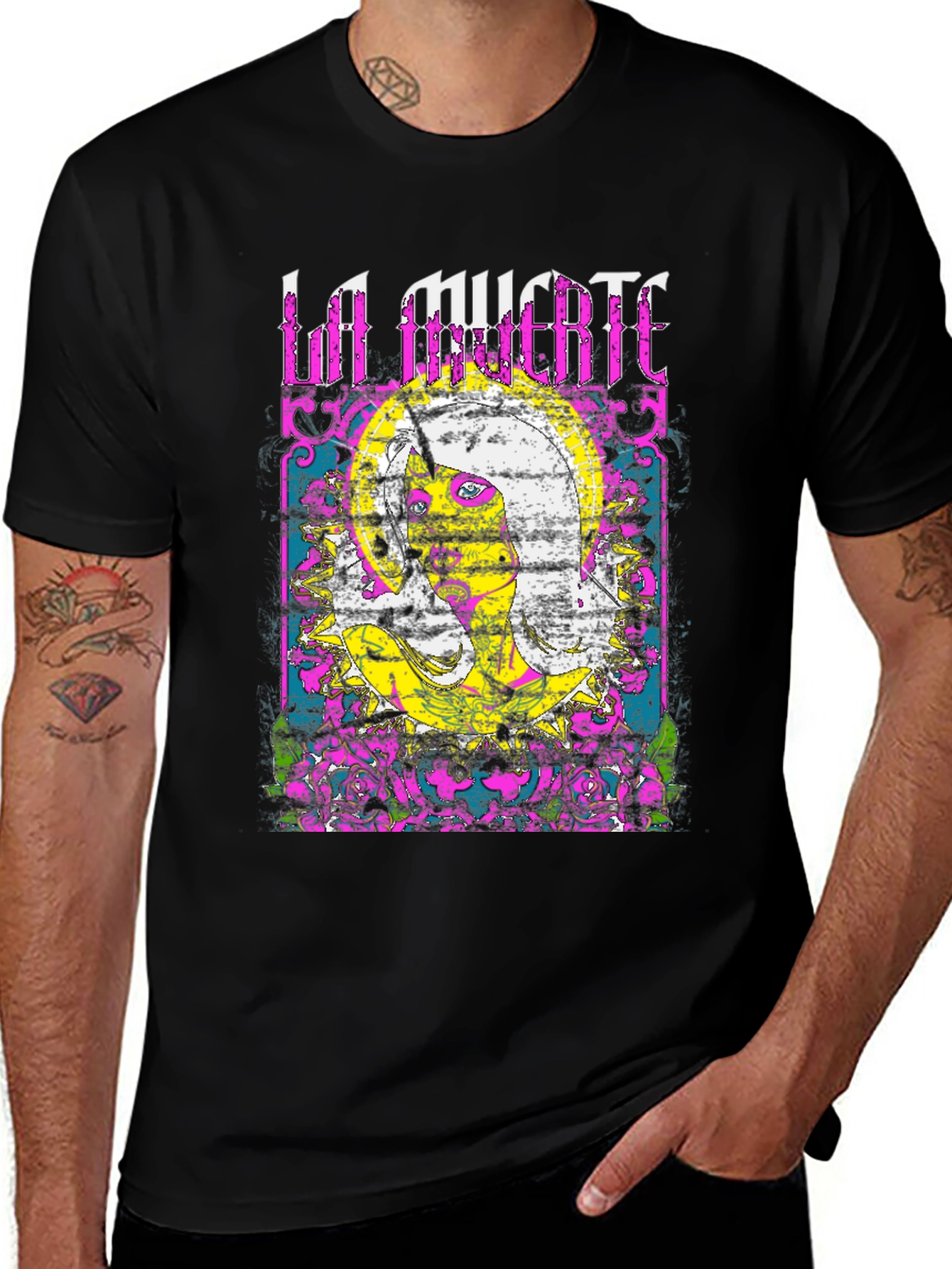 Variant 15 of La Muerte Graphic Tee - Stylish Black T-Shirt