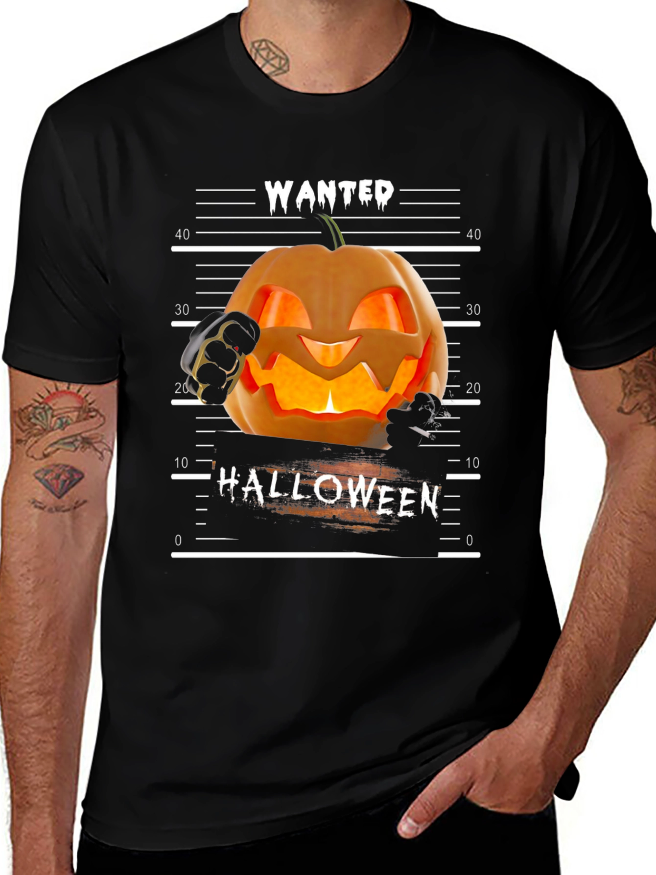 Wanted Pumpkin Halloween T-Shirt