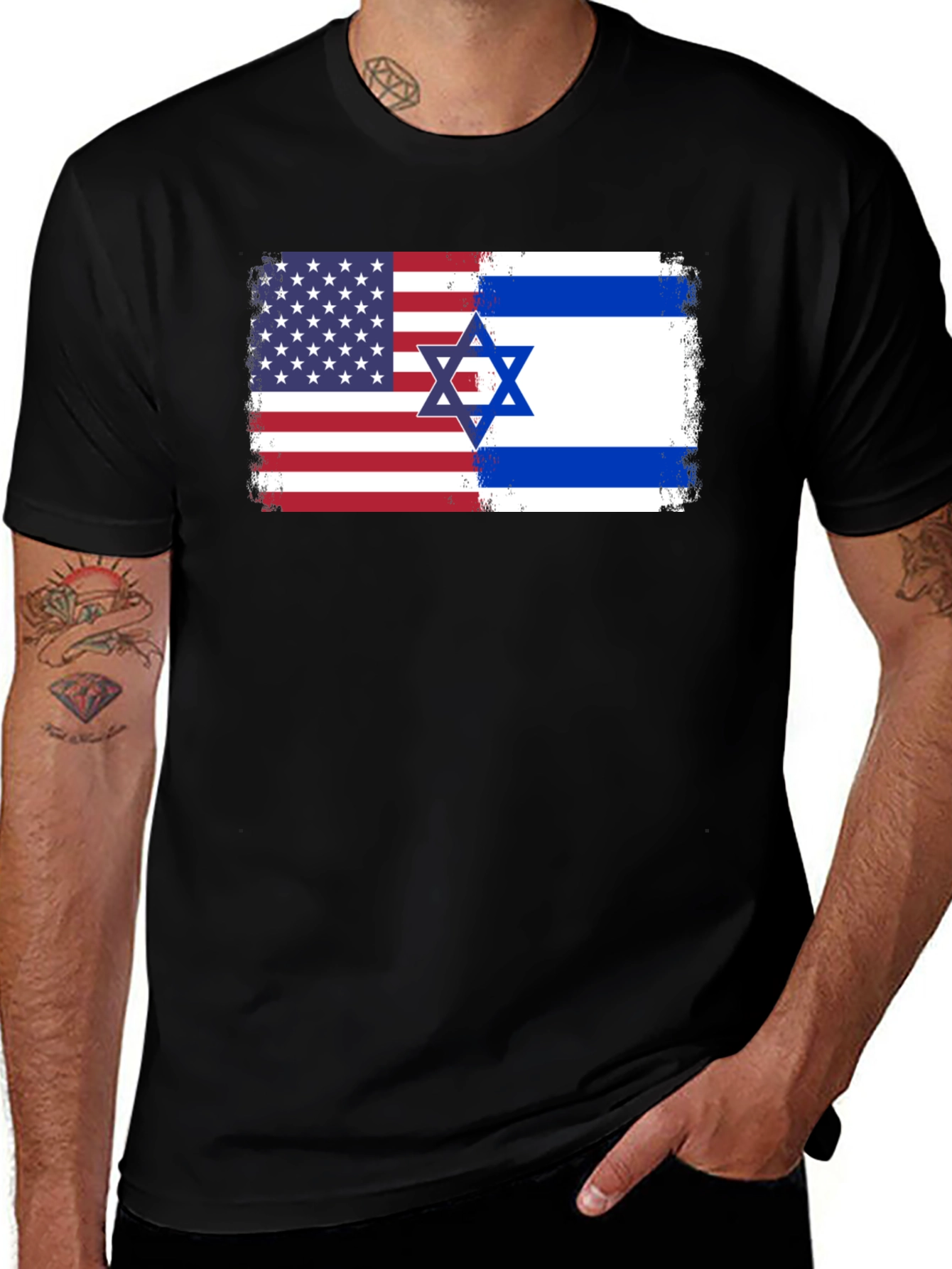 USA Israel Flag Graphic T-Shirt