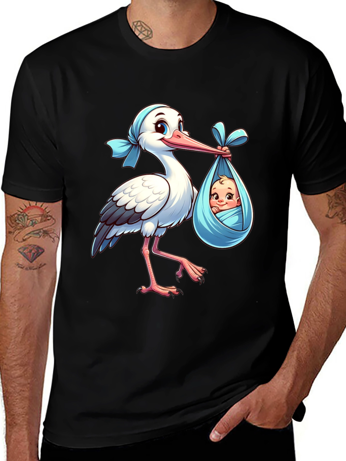 Variant 26 of Stork Baby Delivery Graphic Tee