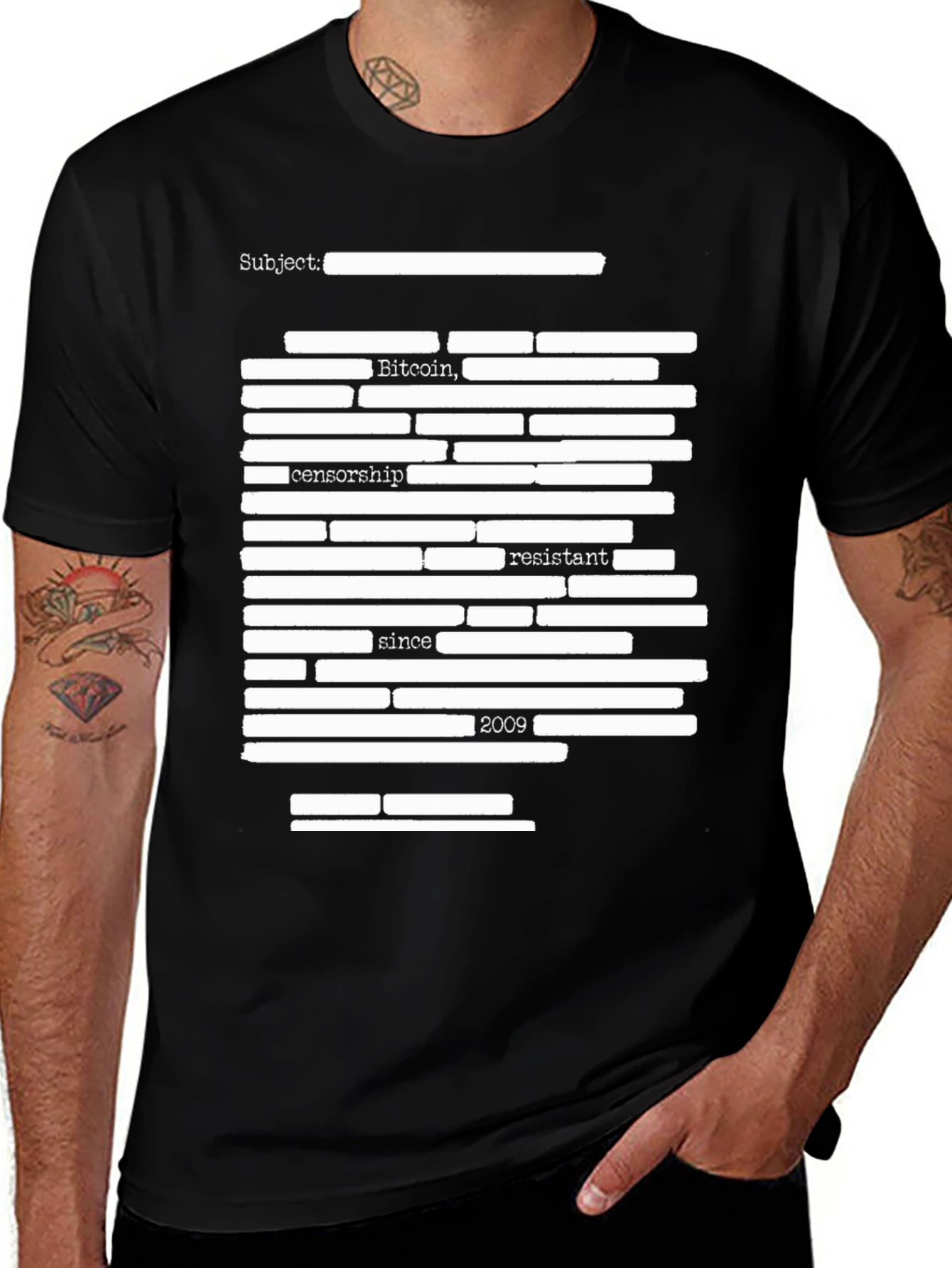 Variant 23 of Bitcoin Censorship Resistant Tee - Black Graphic T-Shirt