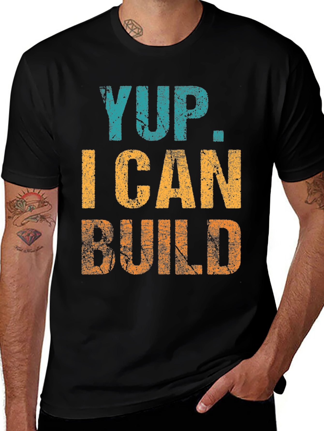 Variant 13 of Yup. I Can Build T-Shirt Funny Construction Tee