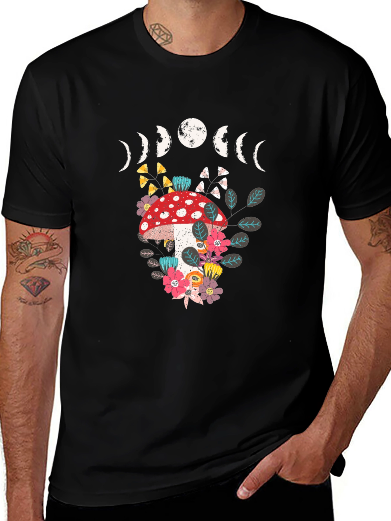 Variant 7 of Mushroom Moon Phase Graphic Tee