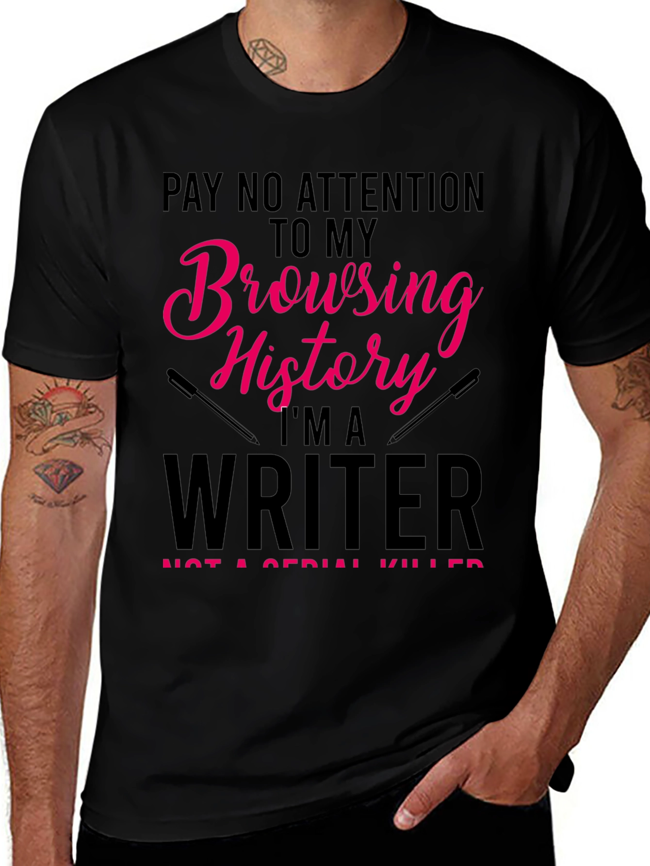 Variant 5 of Writer Browsing History Novelty T-Shirt