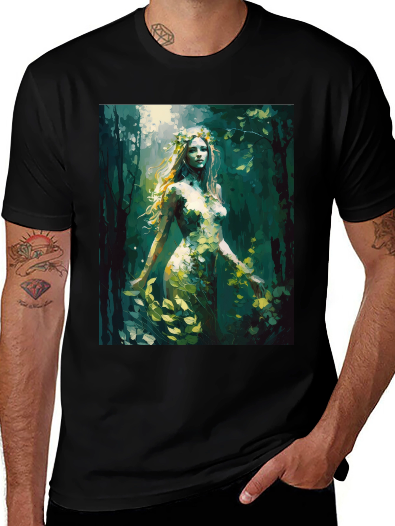 Variant 24 of Nature Goddess Graphic Tee - Black
