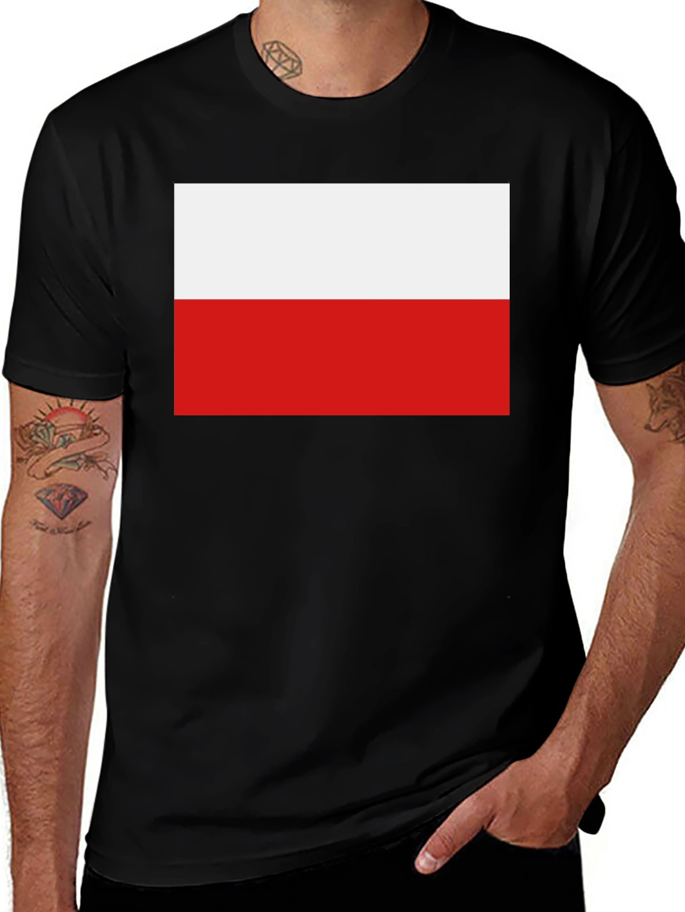 Poland Flag T-Shirt - Black, Patriotic Pride