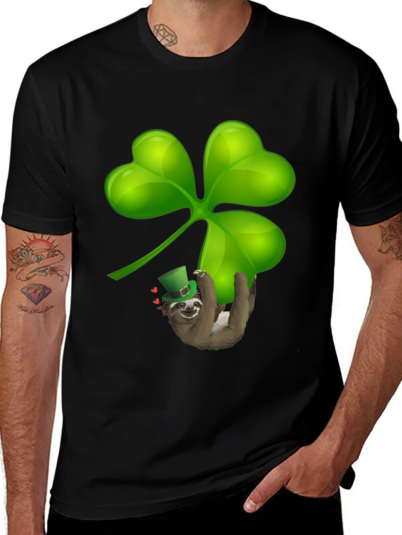 Variant 7 of Sloth Shamrock T-Shirt - St. Patrick's Day Luck