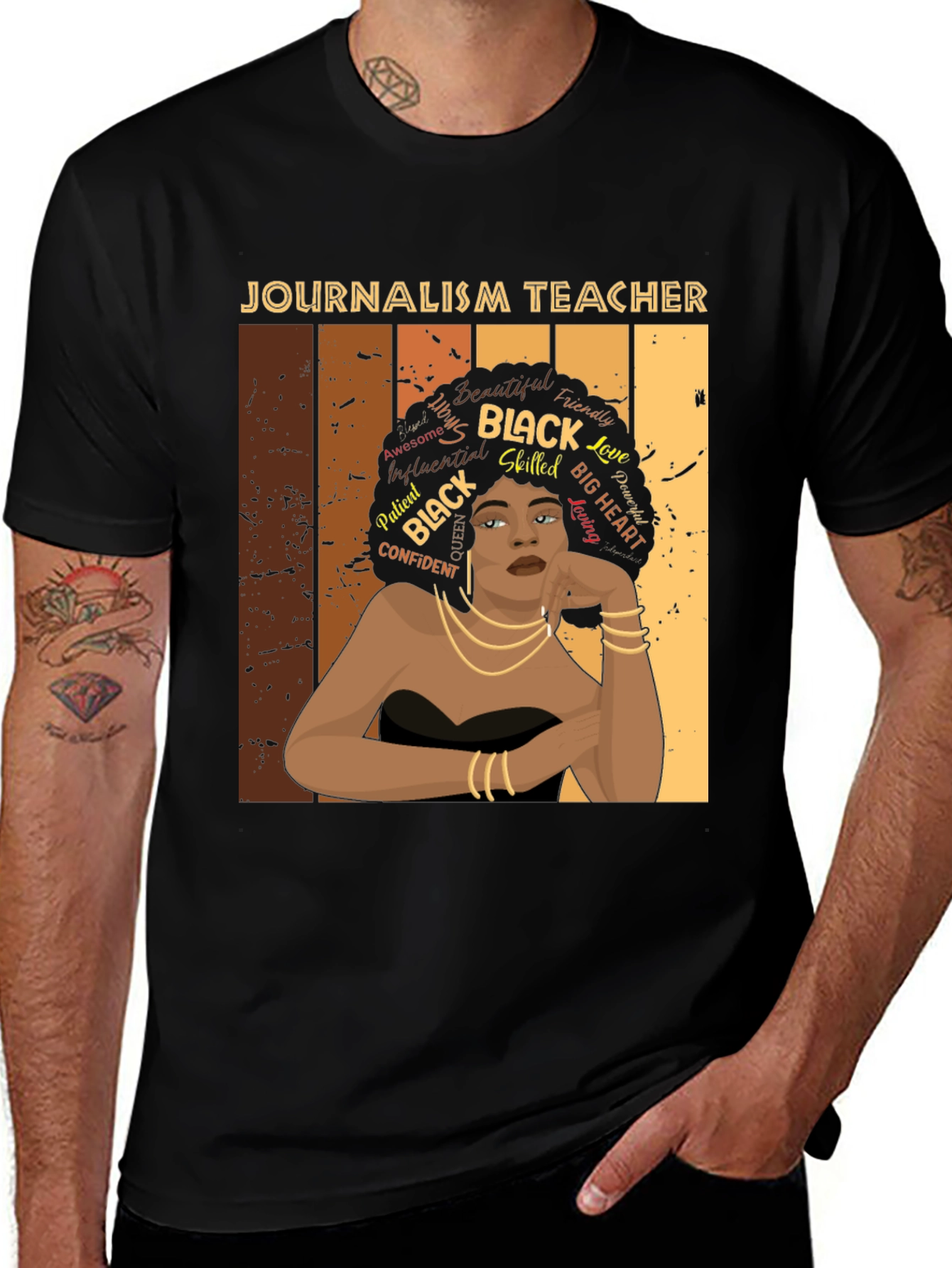 Journalism Teacher Black Queen Graphic Tee