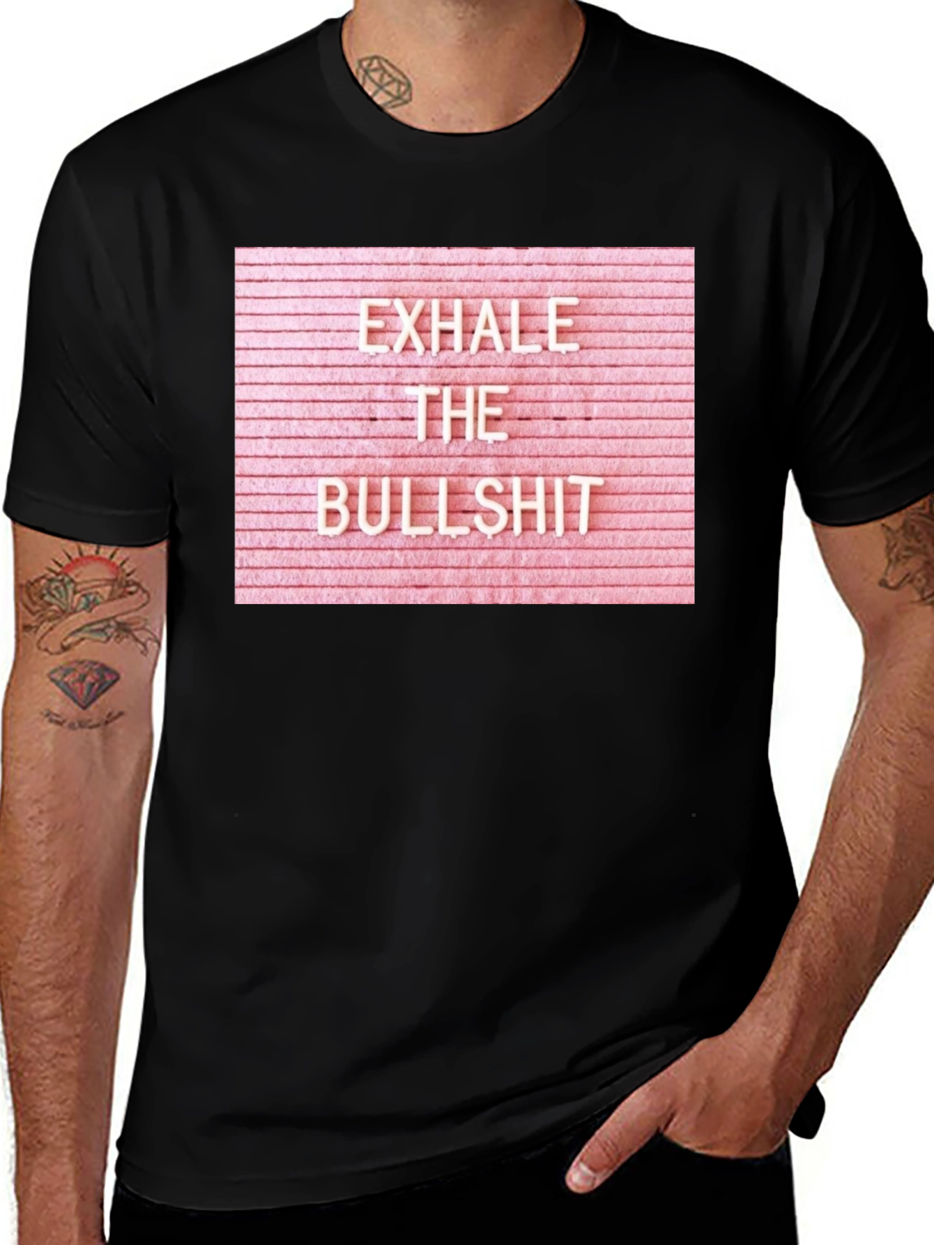 Variant 27 of Exhale the Bullshit Graphic Tee - Black