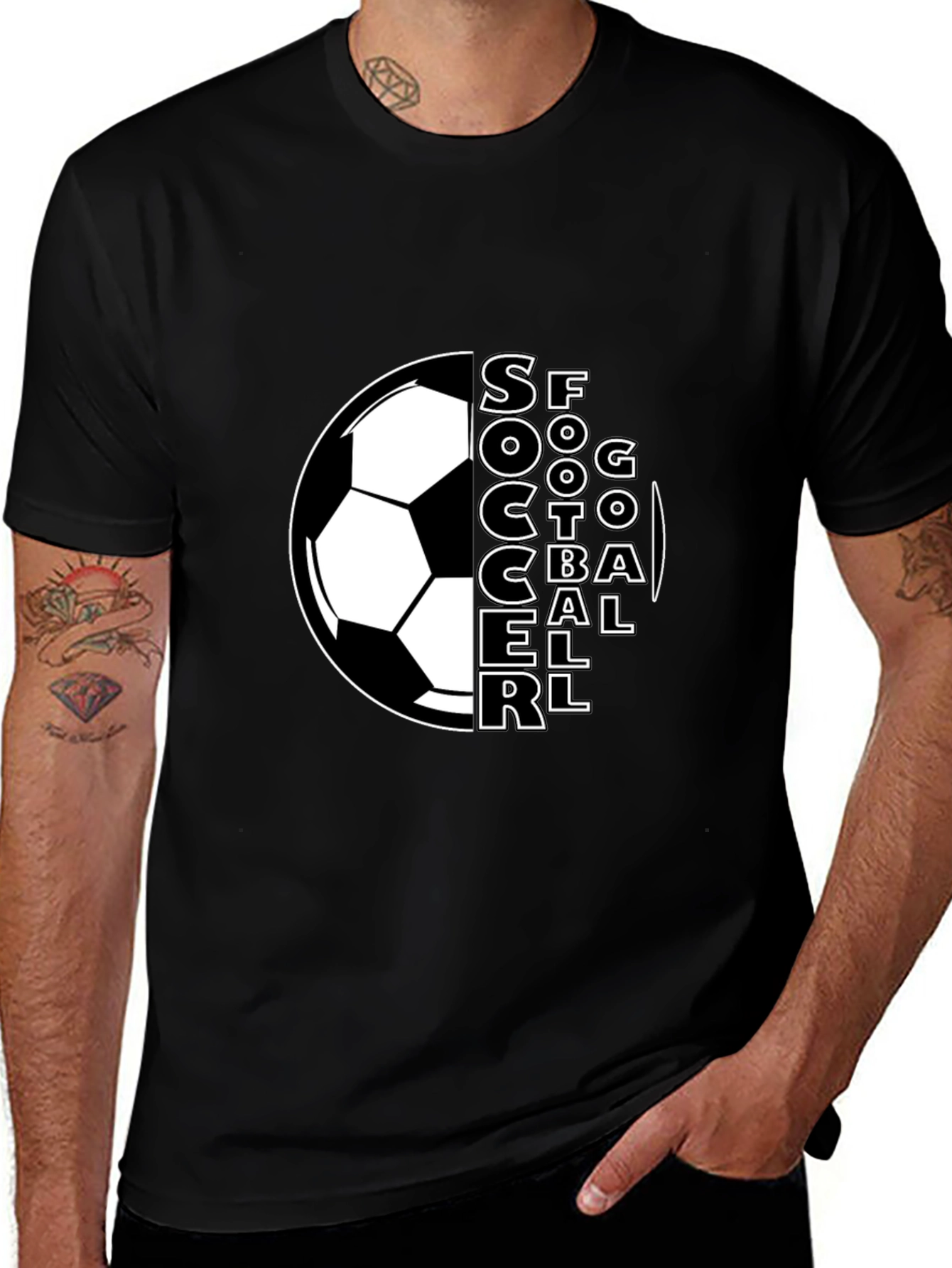 Variant 13 of Soccer Football T-Shirt Black Graphic Tee