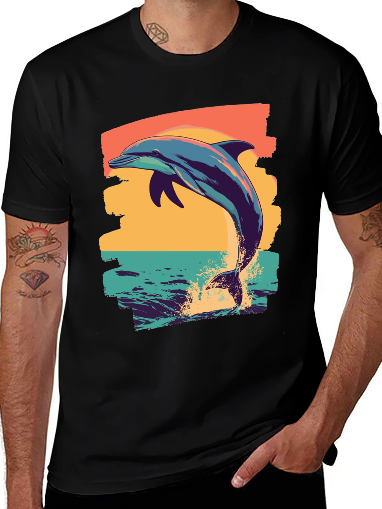 Variant 24 of Retro Dolphin T-Shirt - Vintage Style Graphic Tee