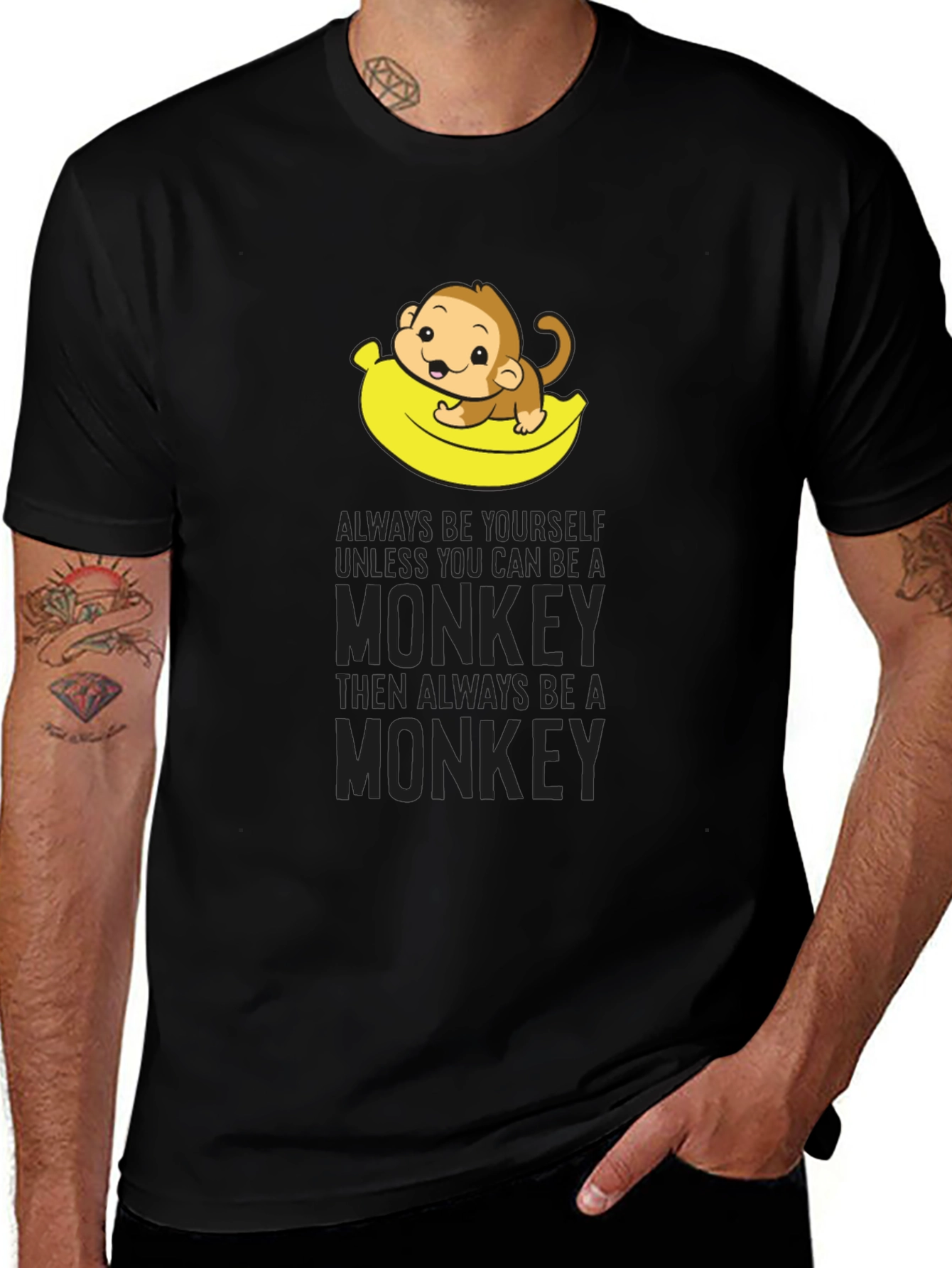 Variant 21 of Funny Monkey Banana T-Shirt - Be Yourself!