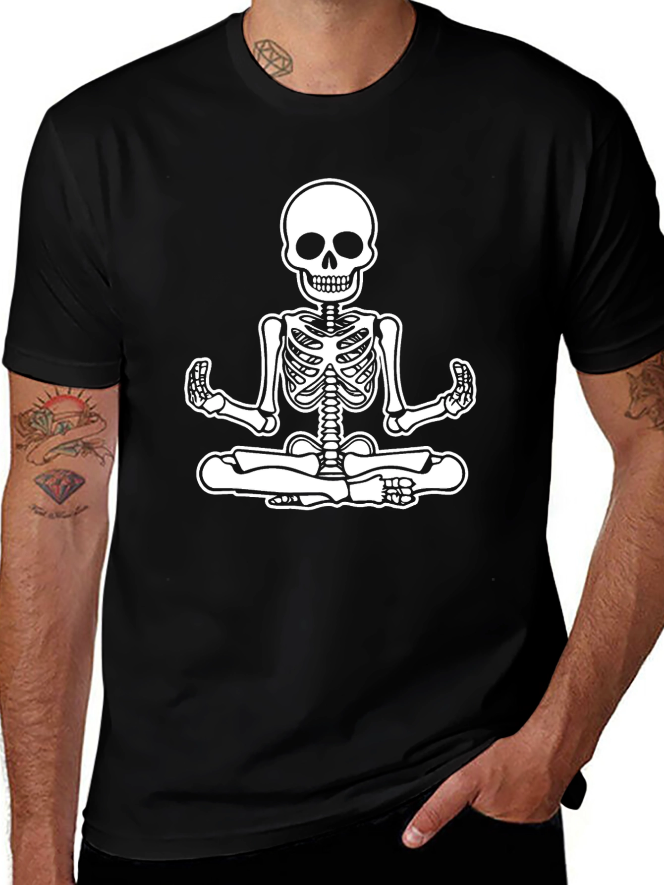 Variant 3 of Meditating Skeleton Graphic T-Shirt