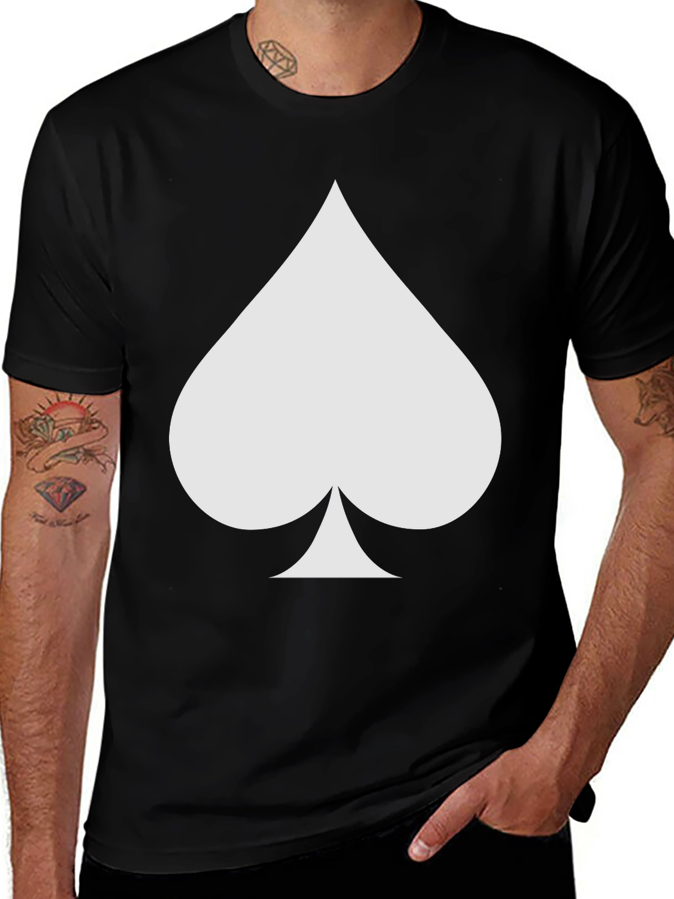 Variant 4 of Spade Graphic Tee - Black Casual Shirt