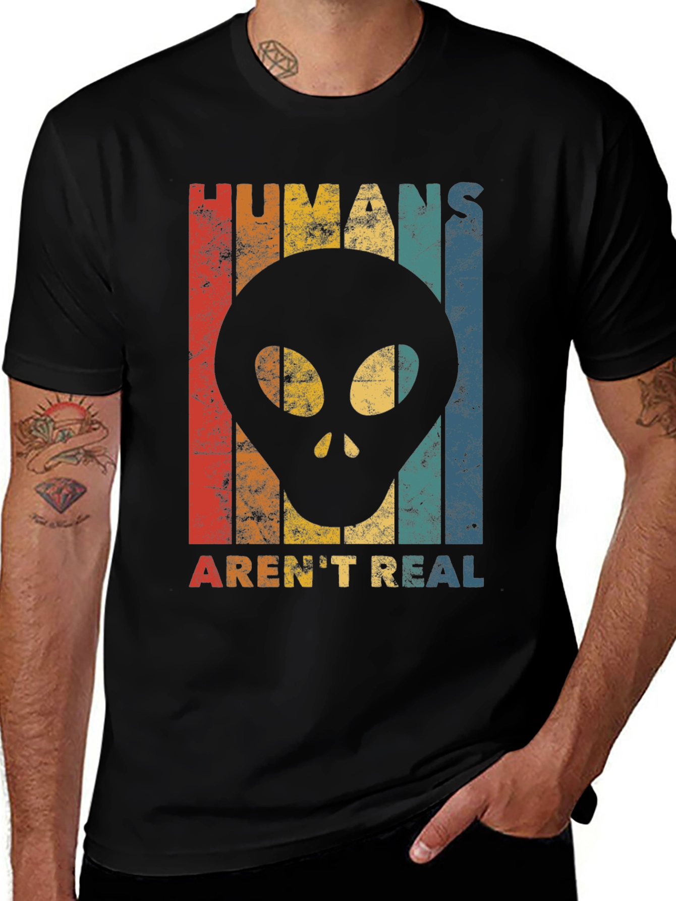Black Humans Aren't Real Alien T-Shirt main image