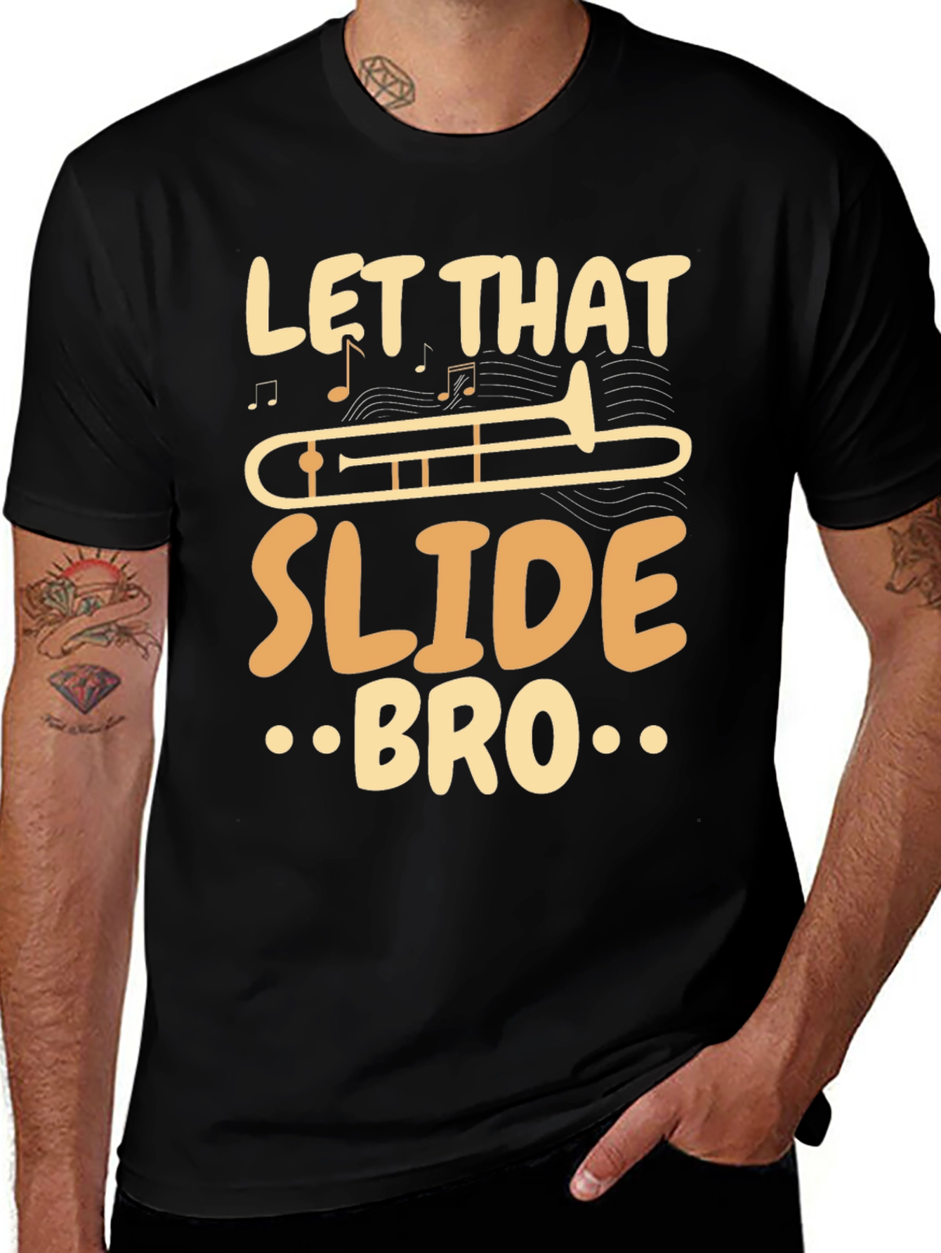 Variant 12 of Let That Slide Bro Funny Trombone Player T-Shirt