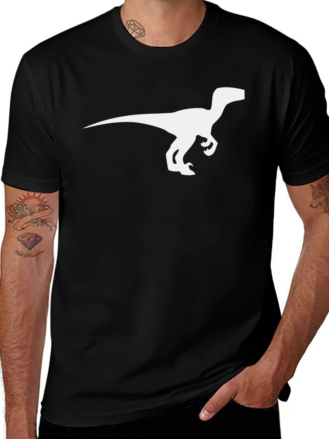 Variant 28 of Dino Silhouette Tee - Cool Graphic T-Shirt