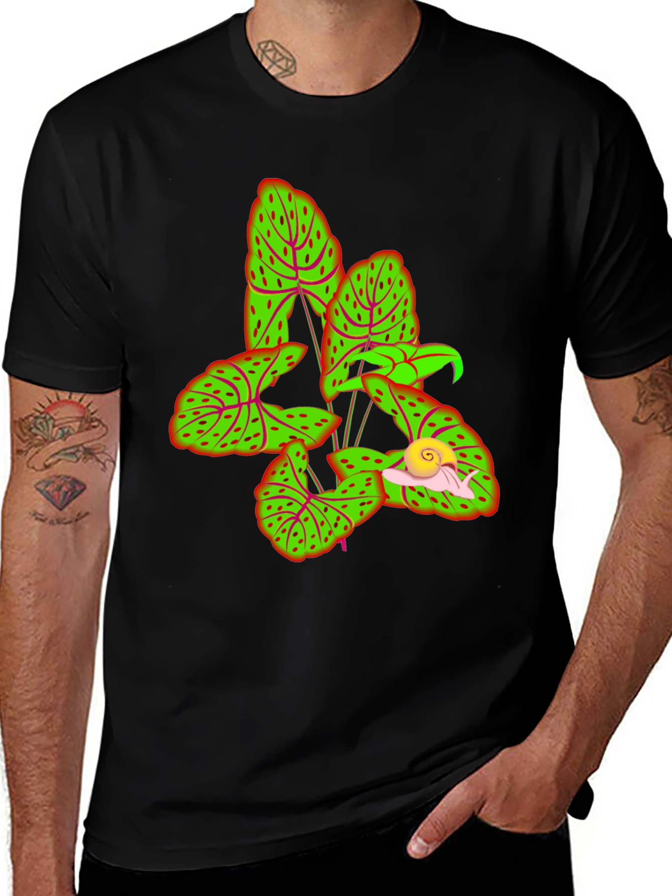 Variant 20 of Snail on Leaf Graphic Tee - Fun & Unique Design