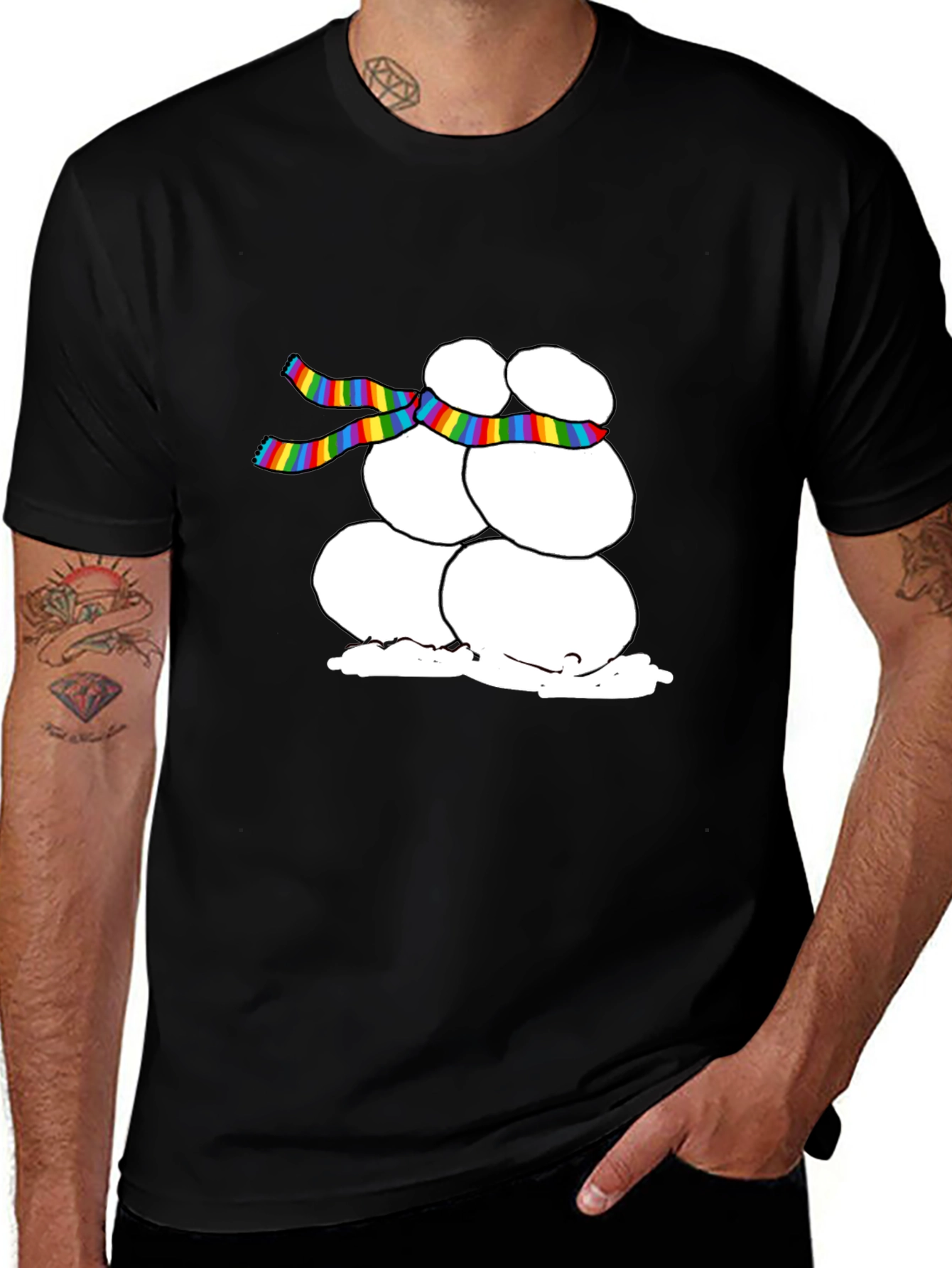 Variant 2 of Snowman LGBTQ Pride T-Shirt