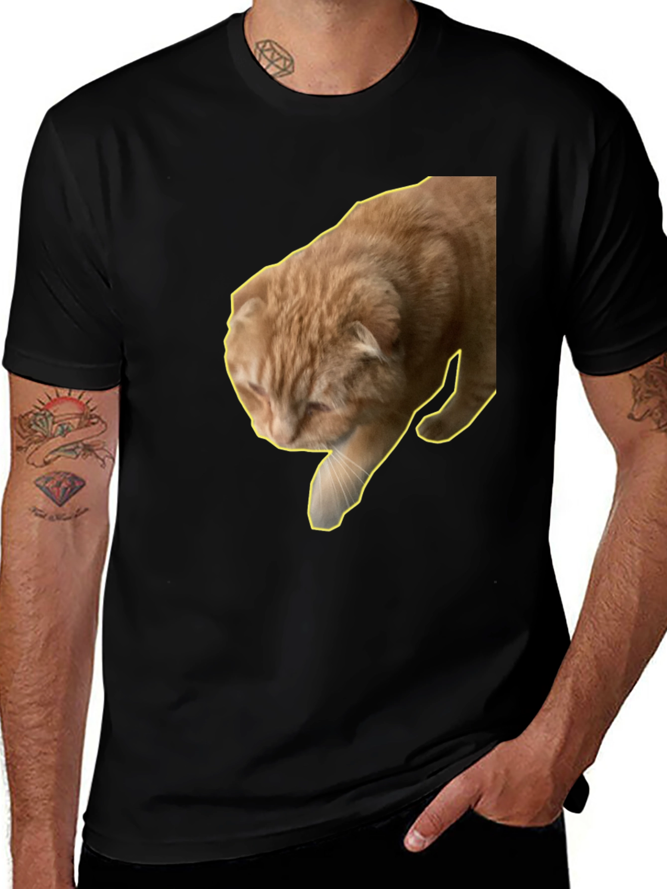 Variant 20 of Cat Graphic T-Shirt - Unisex Black Tee
