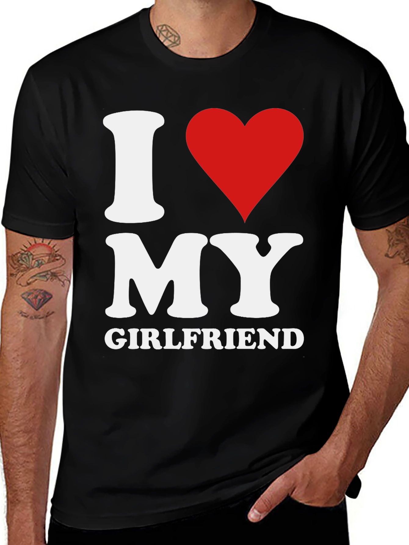 Variant 22 of I Heart My Girlfriend T-Shirt - Black