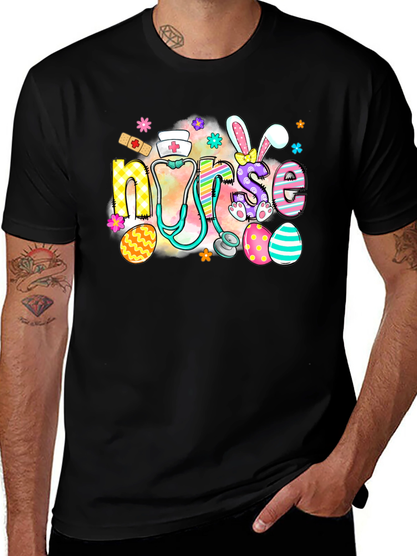 Nurse Easter Bunny Graphic T-Shirt
