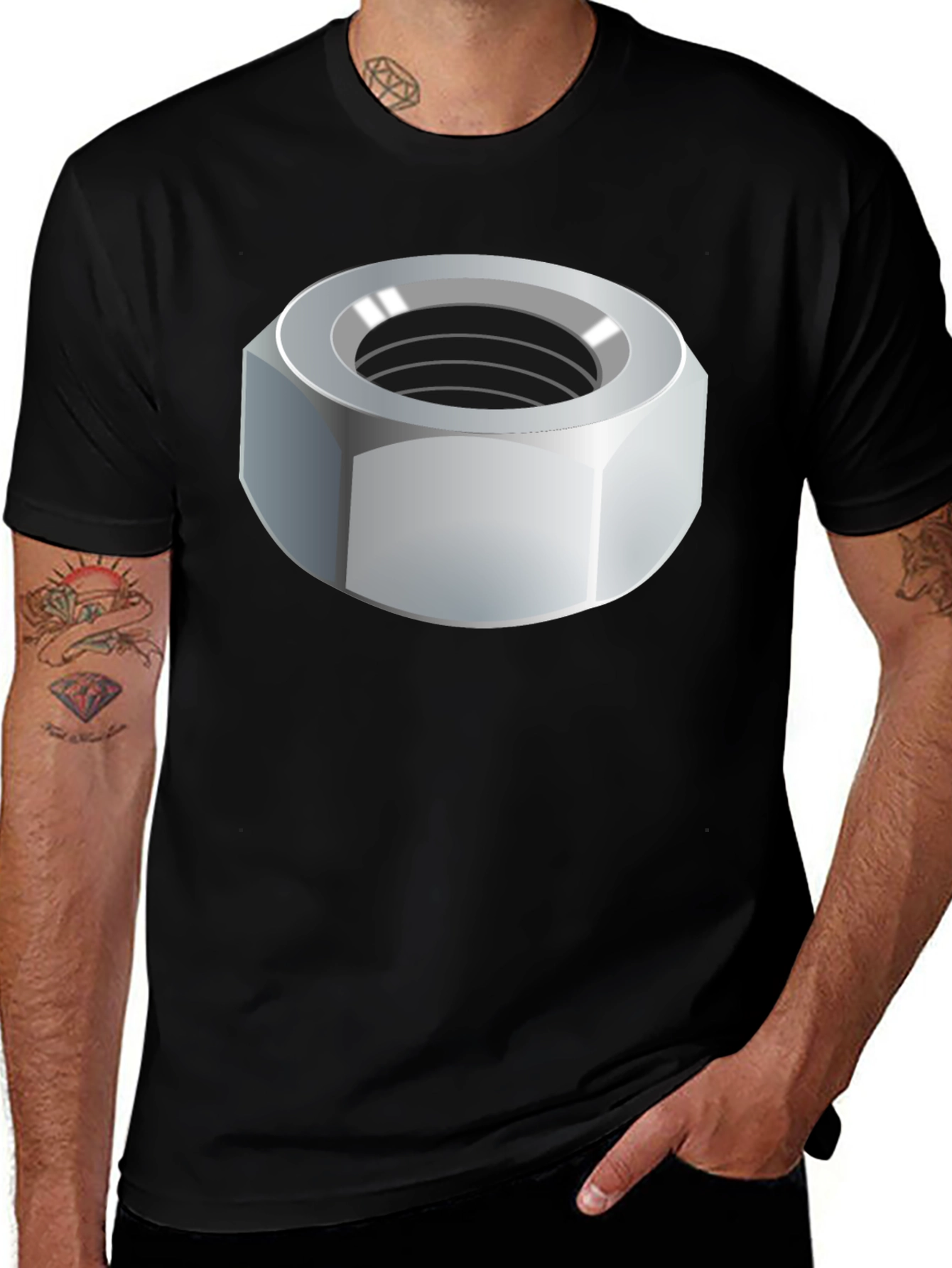 Variant 4 of Nut Graphic T-Shirt - Unisex Black Tee