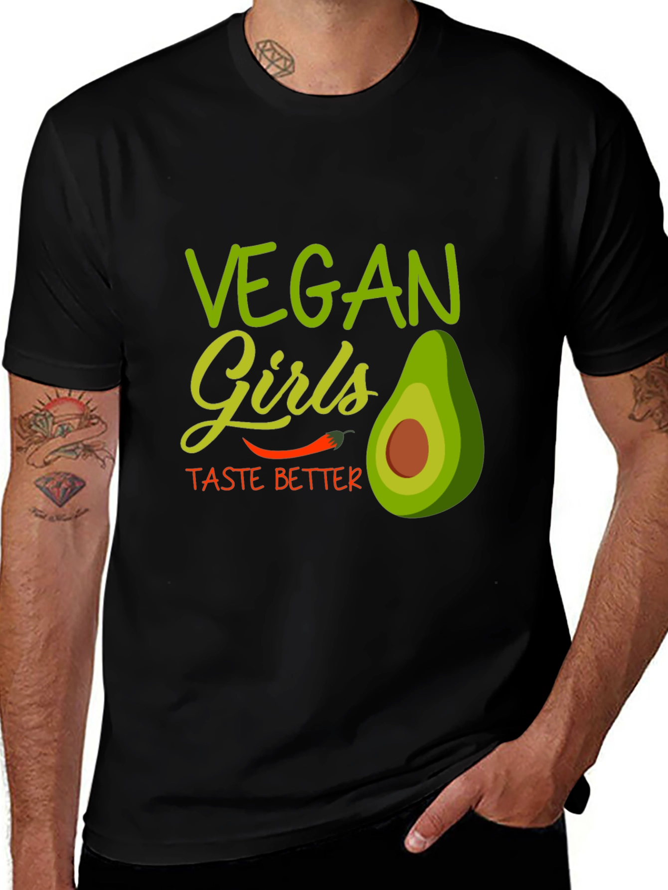 Black Vegan Girls Taste Better T-Shirt main image