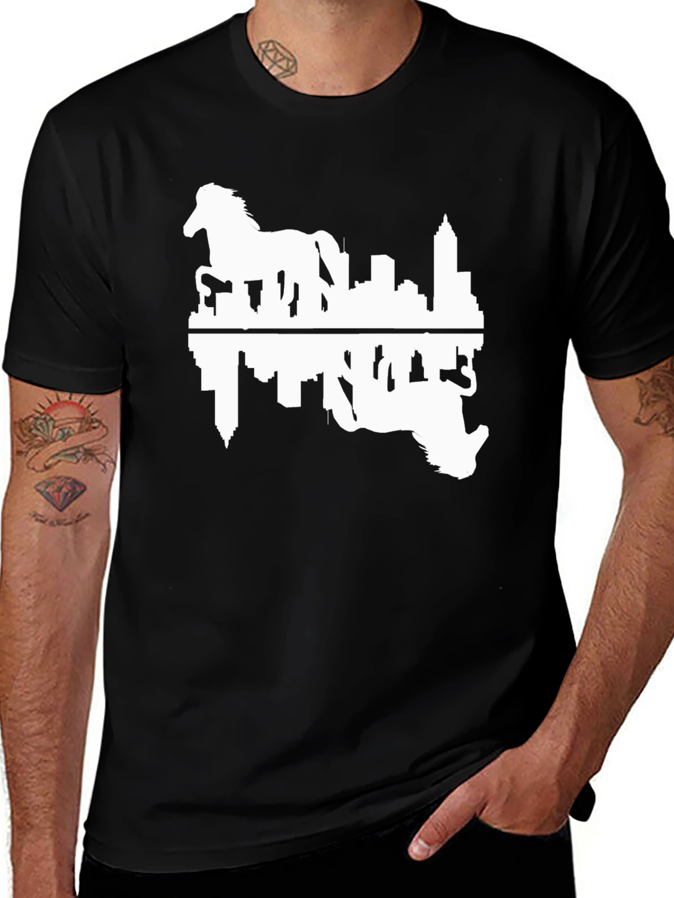 Horse & Cityscape Reflection T-Shirt