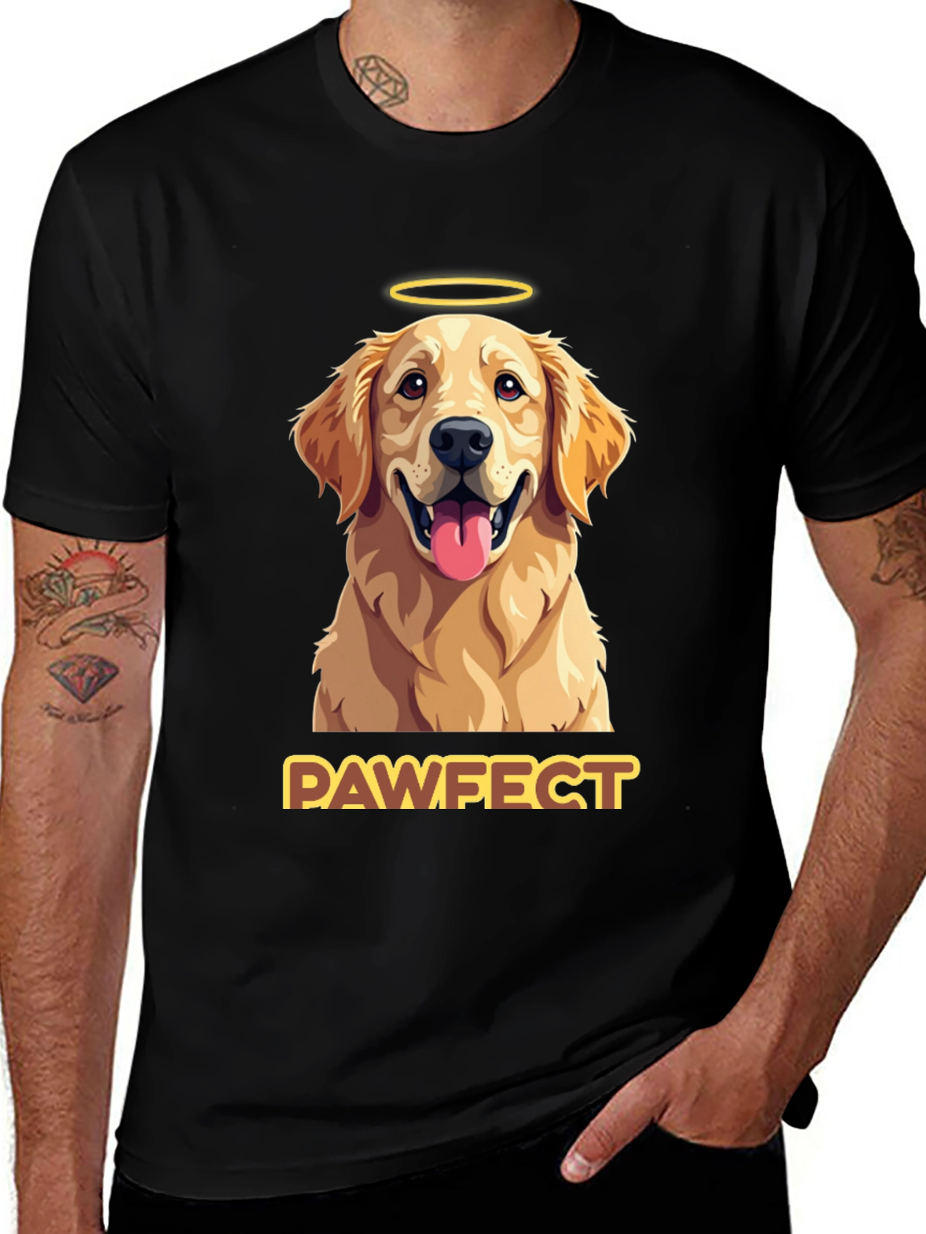 Black Pawfect Golden Retriever Graphic T-Shirt main image