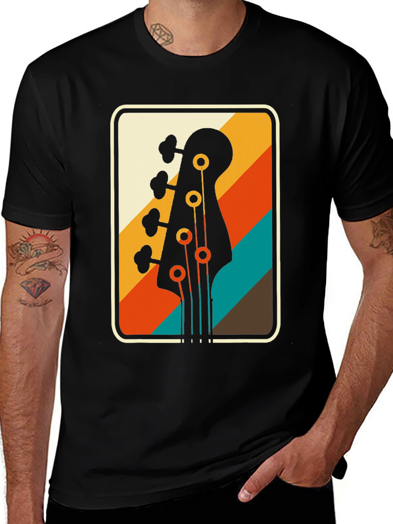 Variant 2 of Retro Bass Guitar T-Shirt - Vintage Music Tee