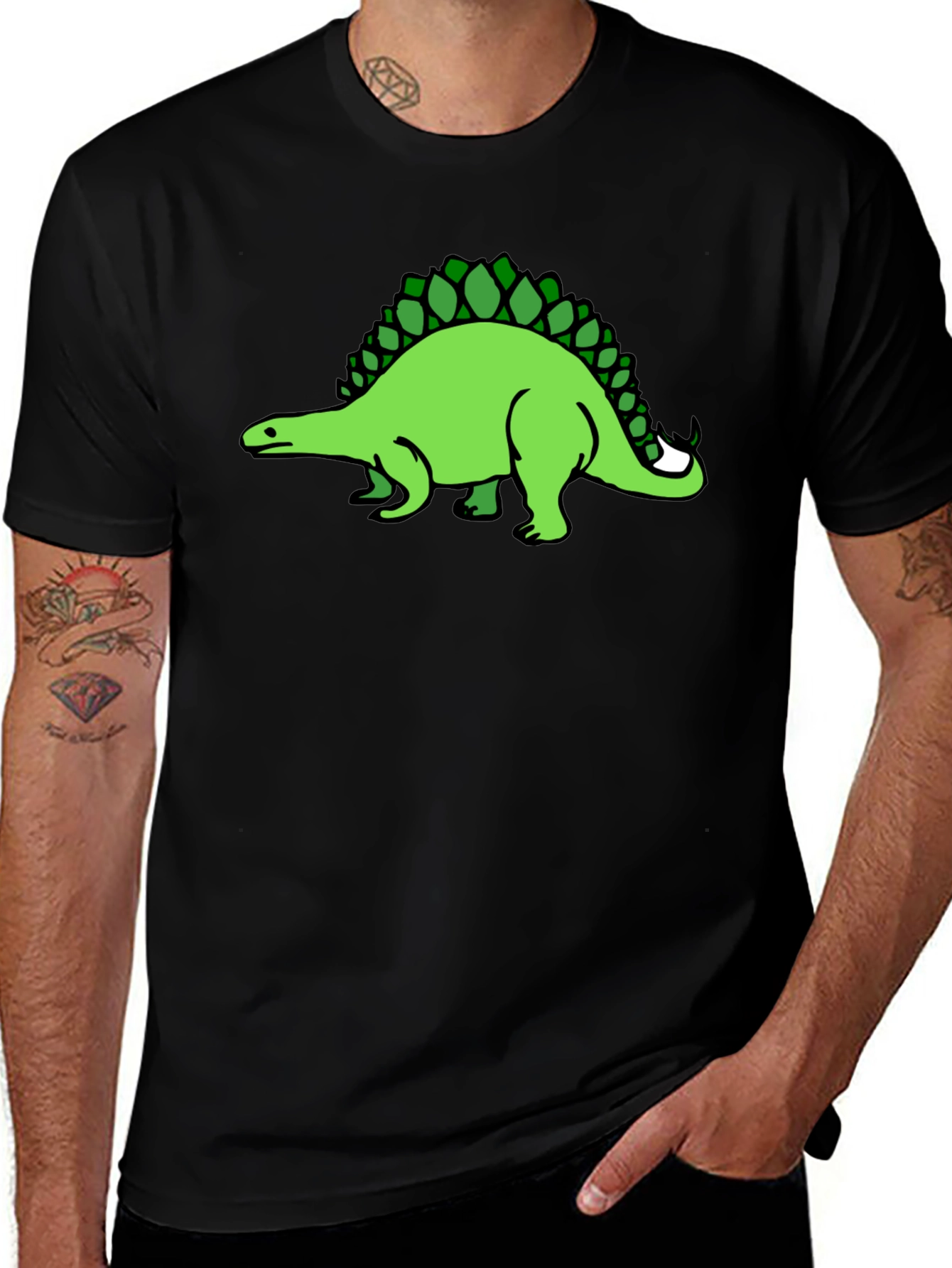 Variant 6 of Dinosaur Graphic Tee - Black Cotton T-Shirt