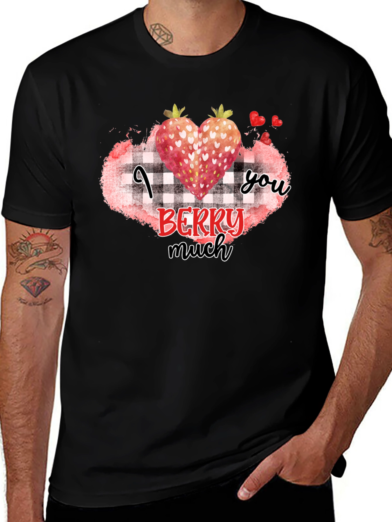 I Berry Much Love You Black T-Shirt