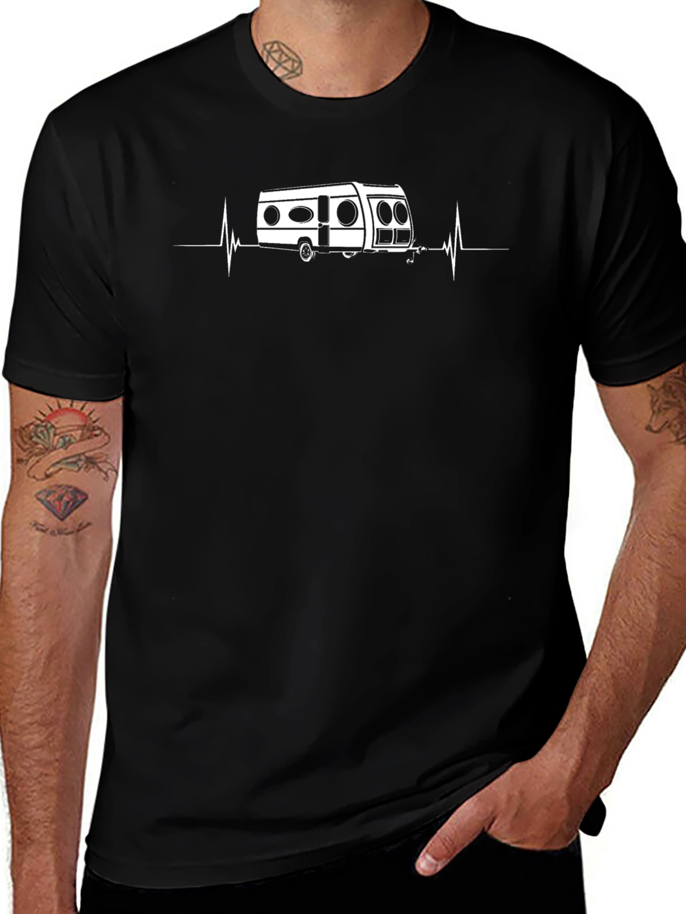 Variant 22 of Camper Heartbeat T-Shirt - Black Cotton Tee